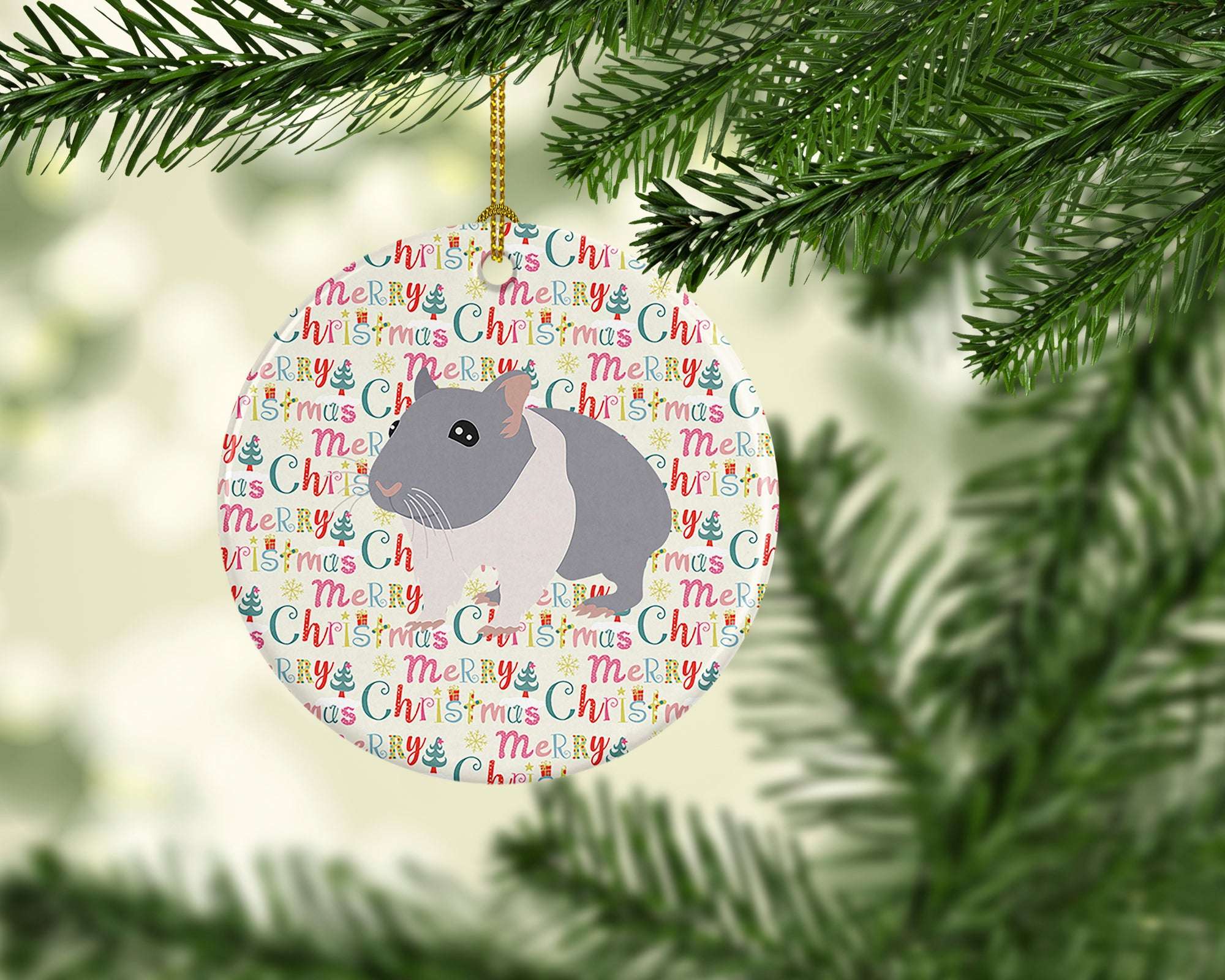 South African Hamster Christmas Ceramic Ornament - the-store.com