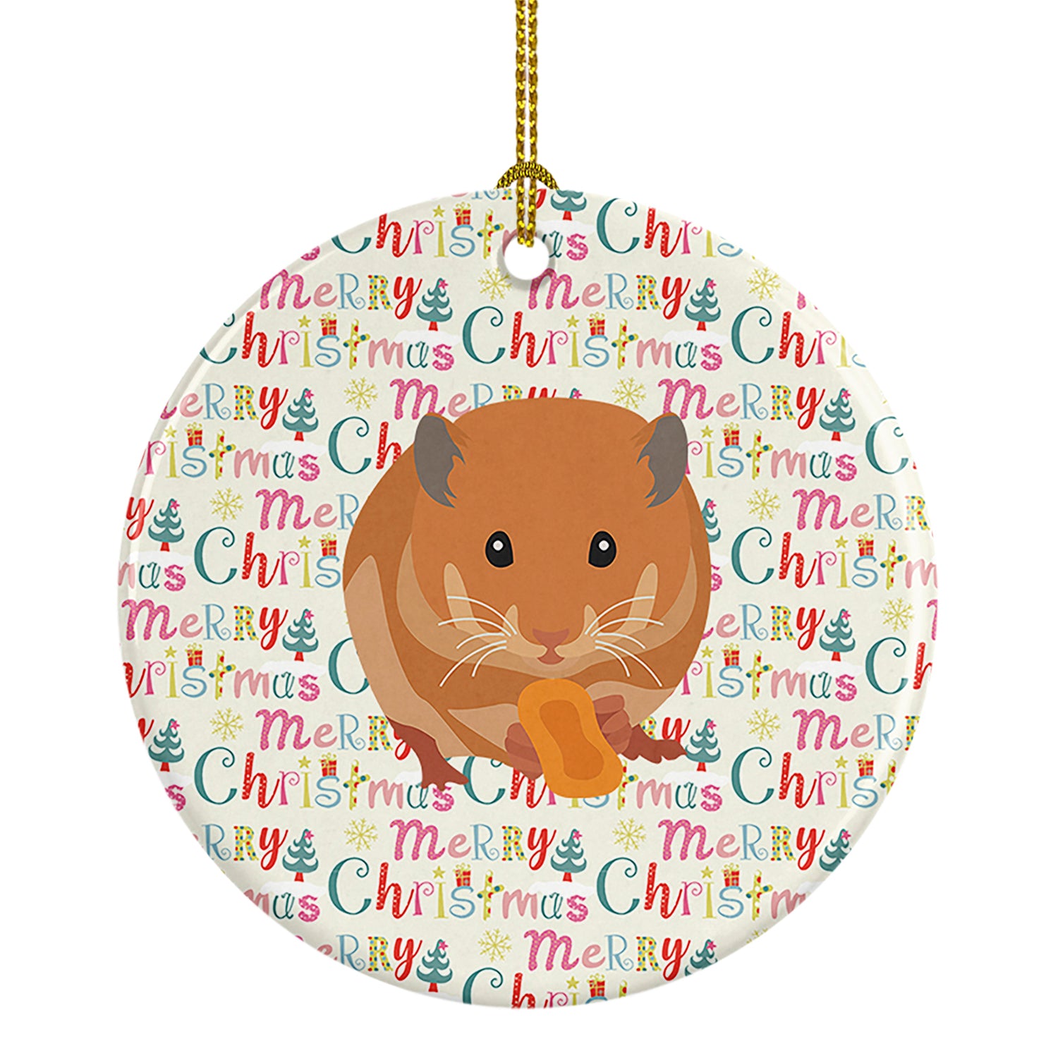 Buy this Teddy Bear Hamster Christmas Ceramic Ornament