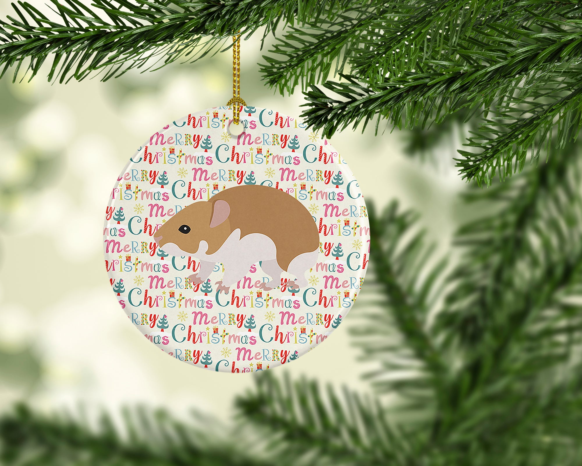 Buy this Turkish Hamster Christmas Ceramic Ornament