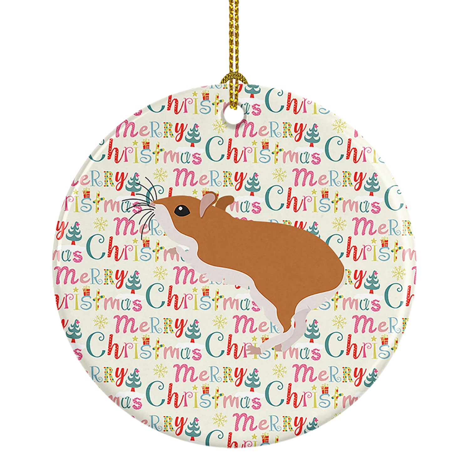 Buy this White Legged Hamster Christmas Ceramic Ornament