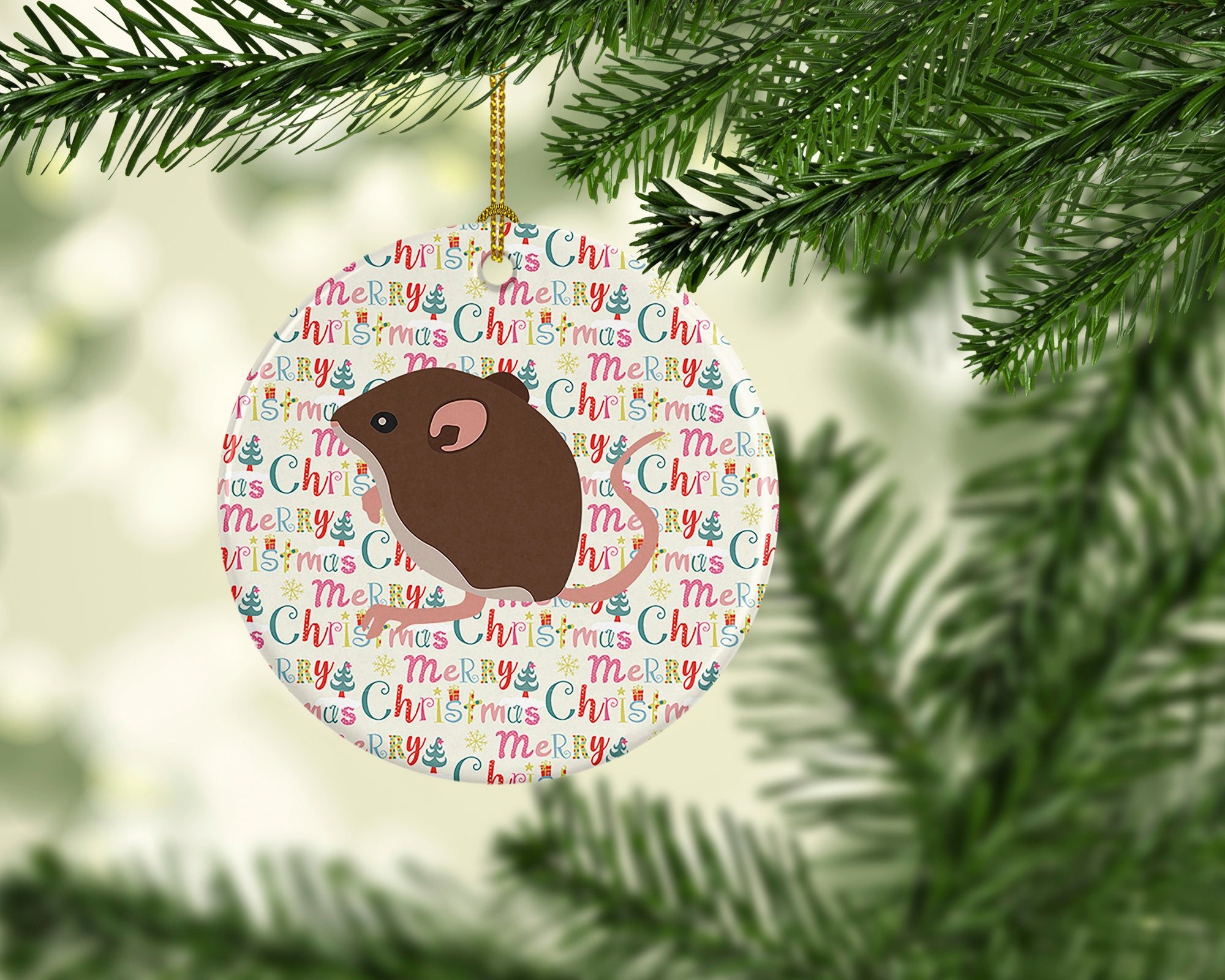Baby Mouse Christmas Ceramic Ornament - the-store.com