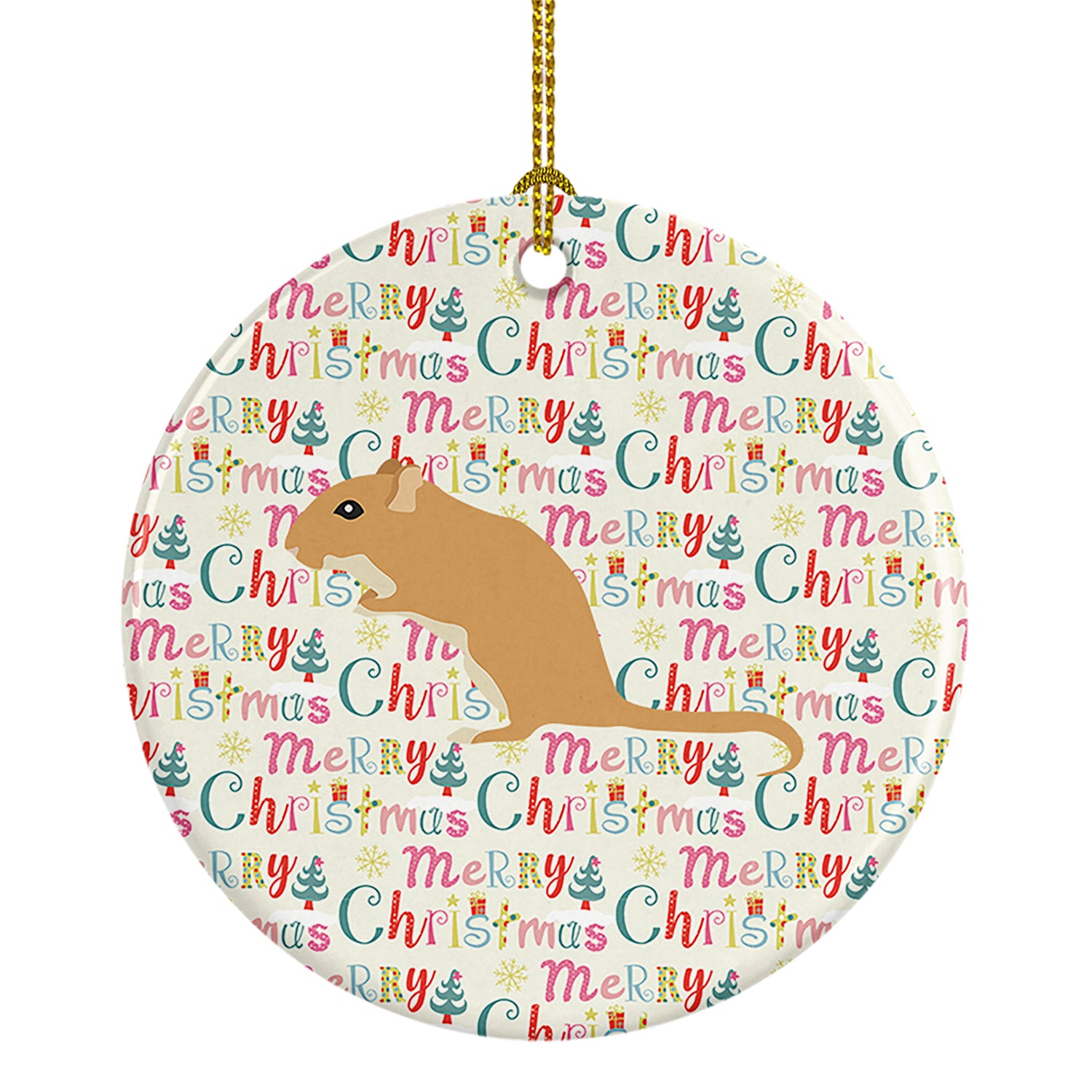 Buy this Gerbil Mouse Christmas Ceramic Ornament