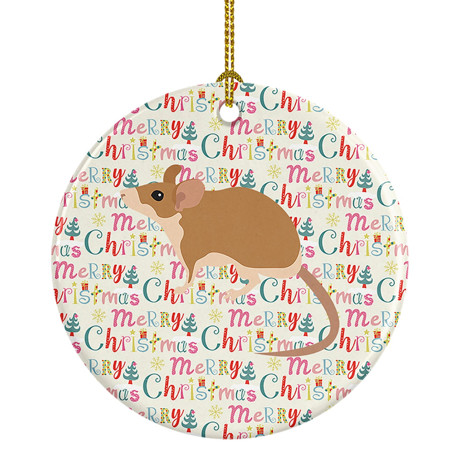 Buy this Spiny Mouse Christmas Ceramic Ornament