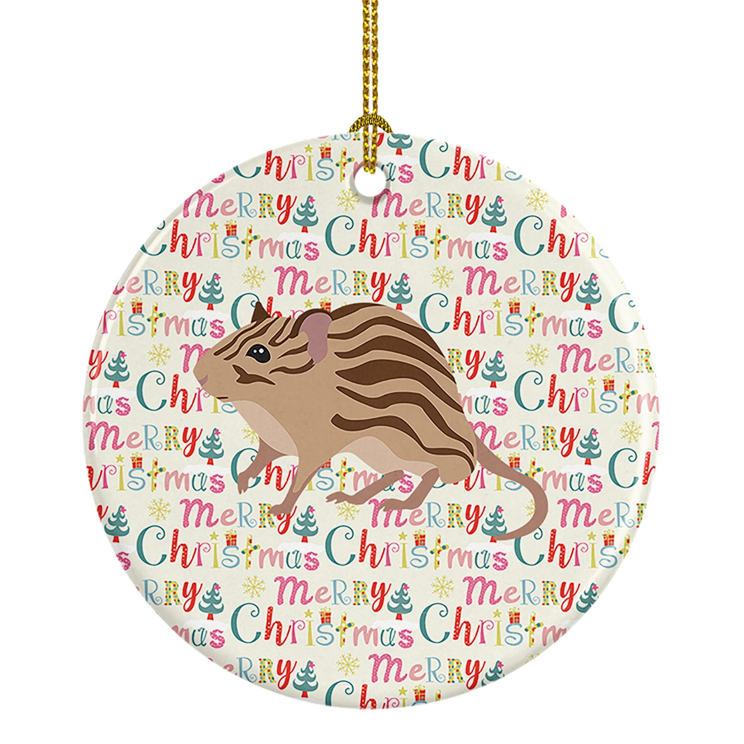 Buy this Zebra Mouse Christmas Ceramic Ornament