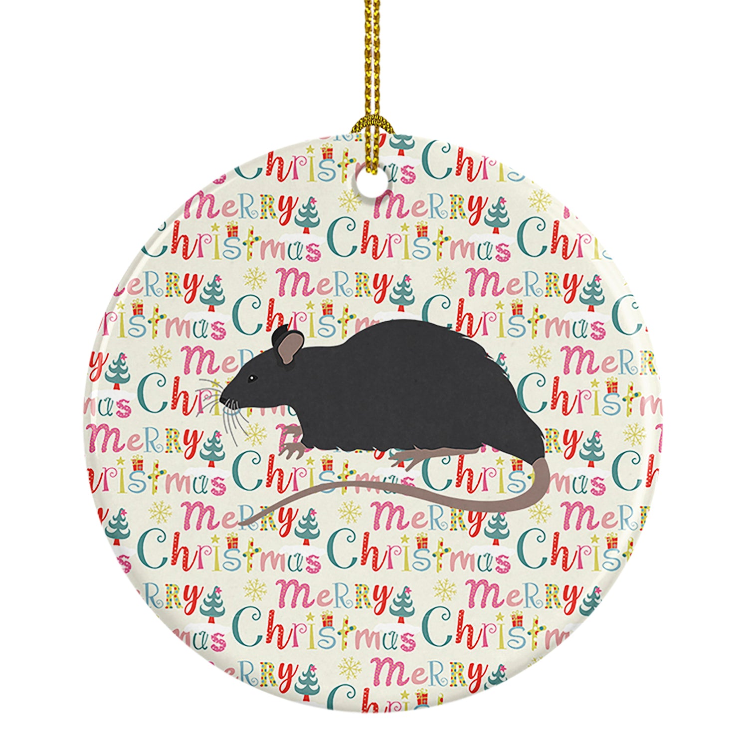 Buy this Black Rat Christmas Ceramic Ornament