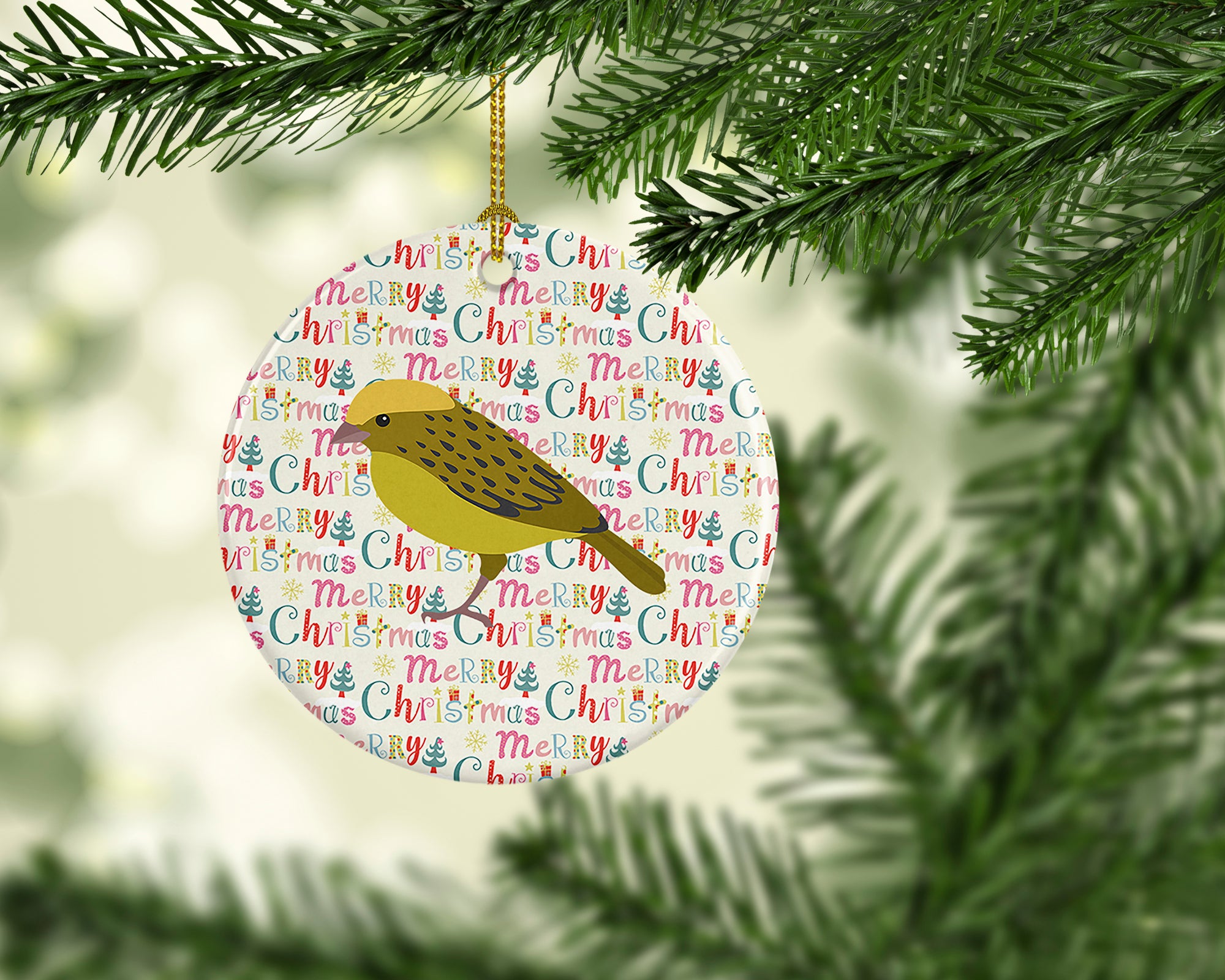 Buy this Lizard Canary Christmas Ceramic Ornament