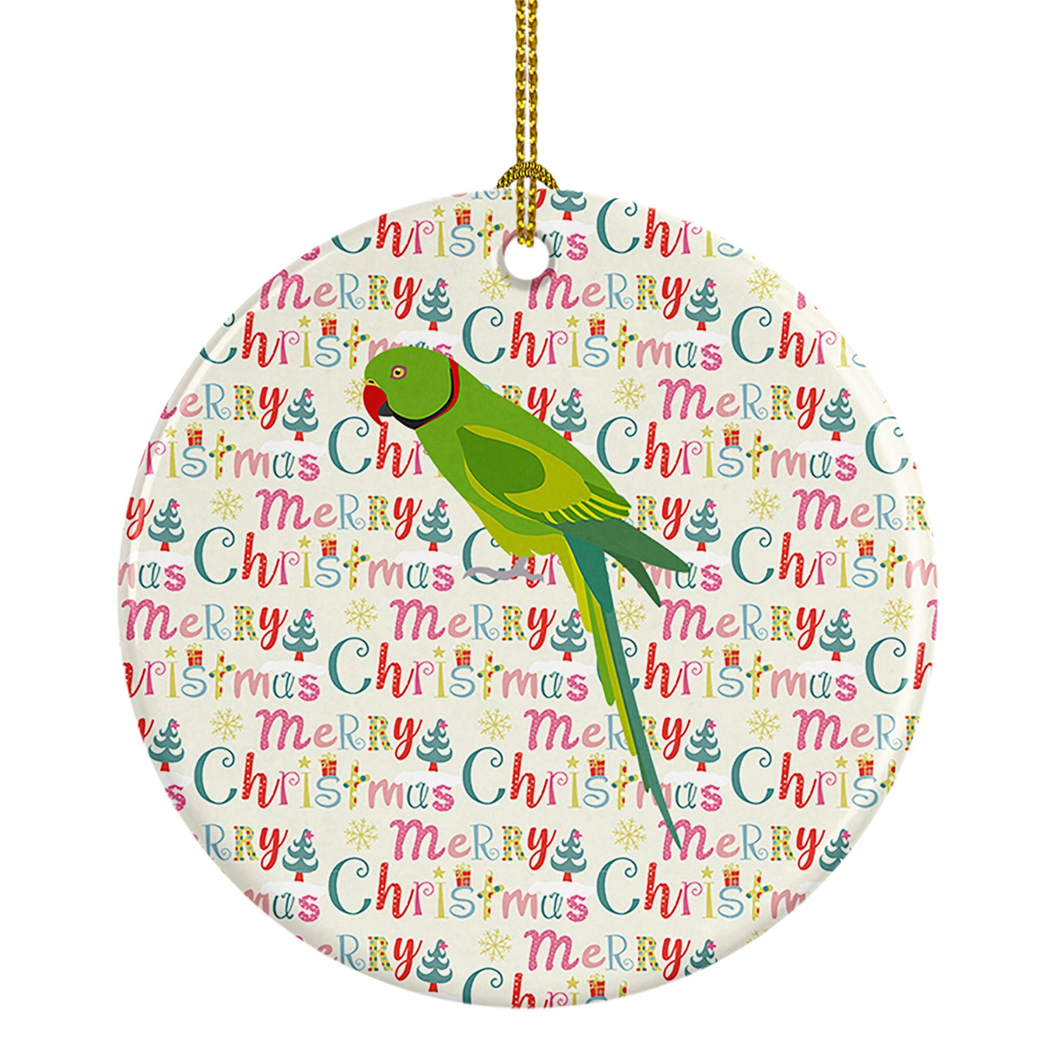 Buy this Ring-Necked Parakeet Christmas Ceramic Ornament