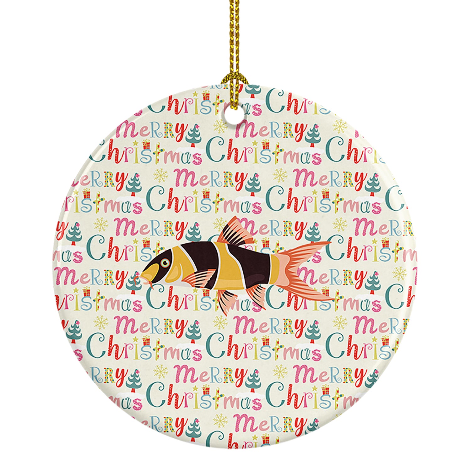 Buy this Clown Loach Fish Christmas Ceramic Ornament