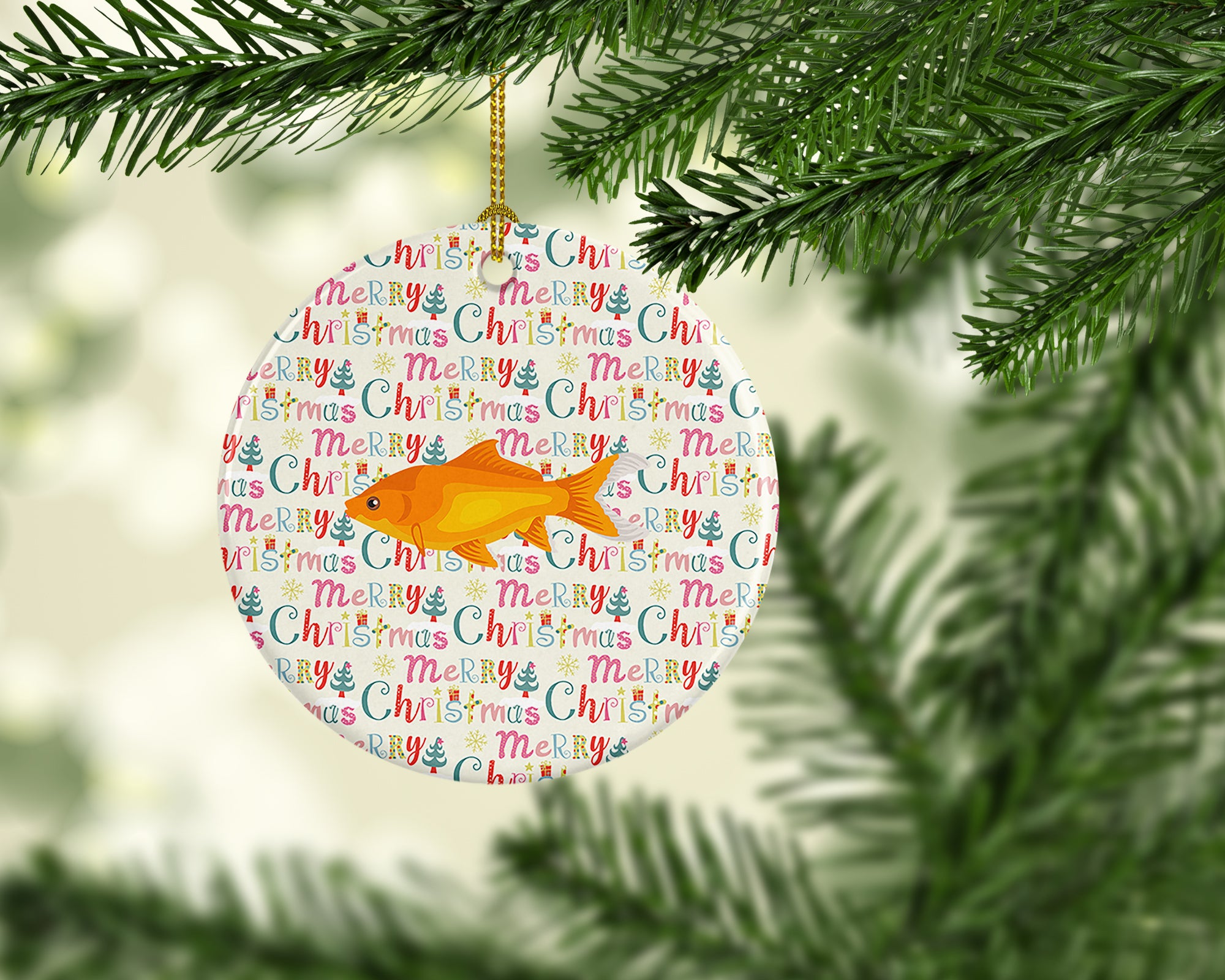 Buy this Goldfish Common Christmas Ceramic Ornament