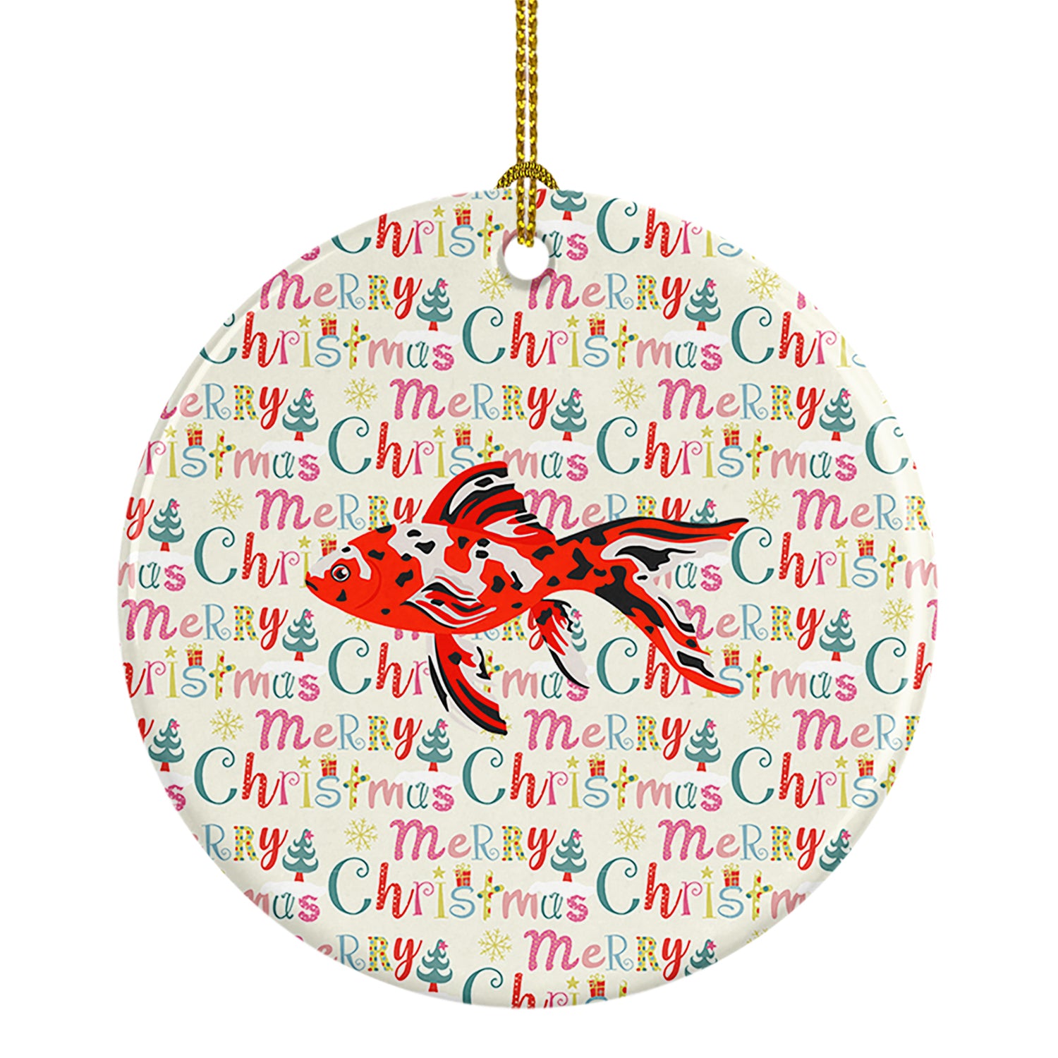 Buy this Shubunkin Goldfish Christmas Ceramic Ornament