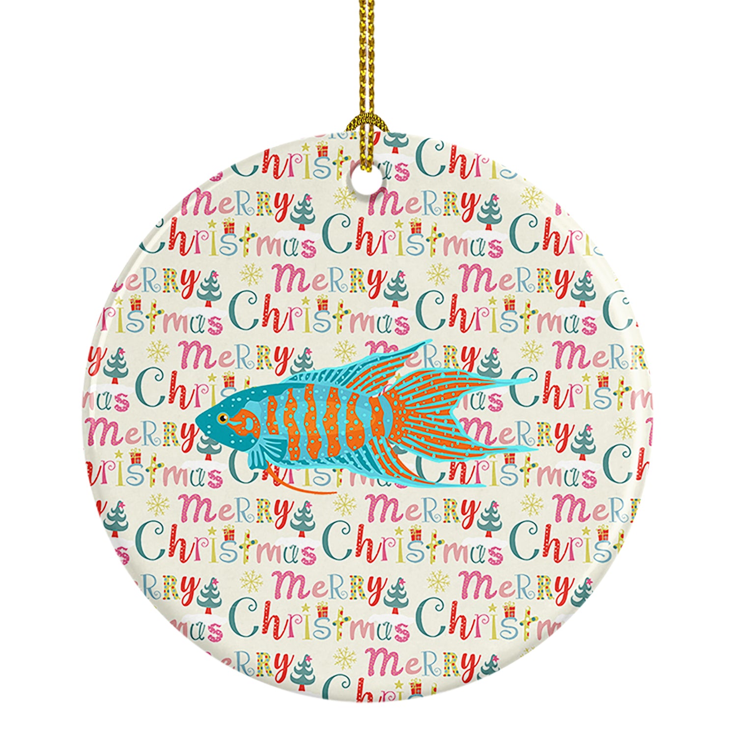 Buy this Paradise Fish Christmas Ceramic Ornament