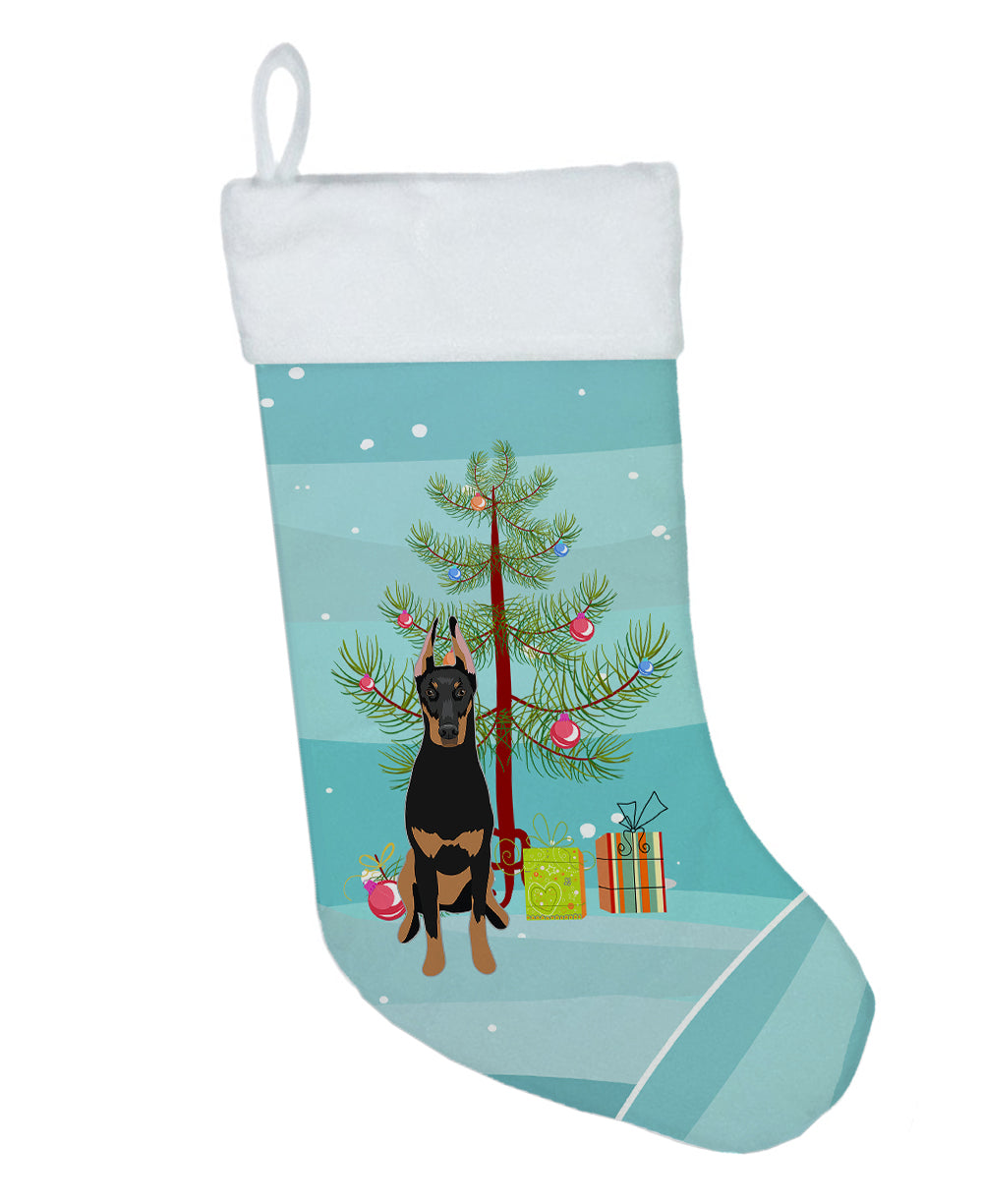 Doberman Pinscher Black and Rust Cropped Ears Christmas Christmas Stocking