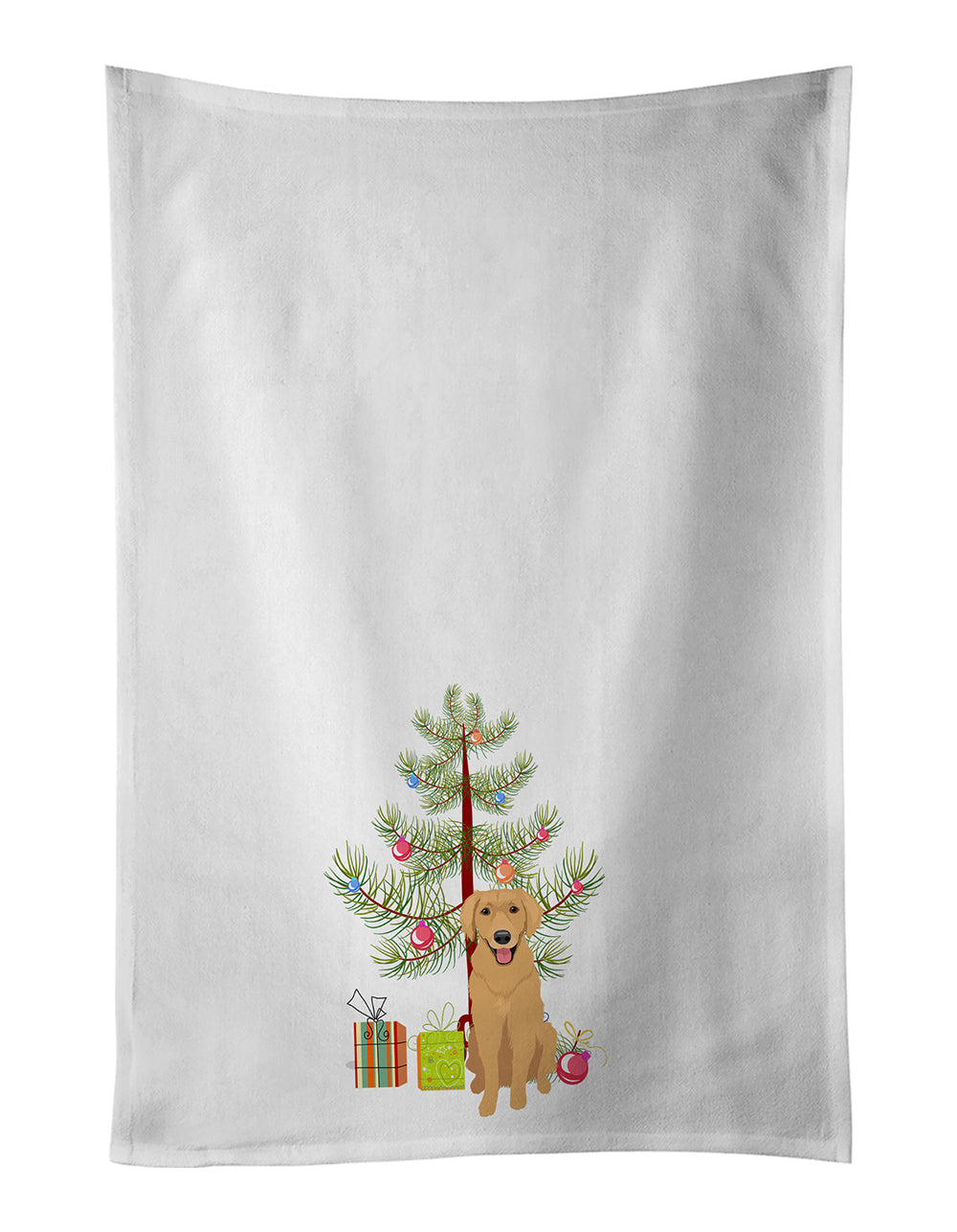 Buy this Golden Retriever Gold #2 Christmas White Kitchen Towel Set of 2