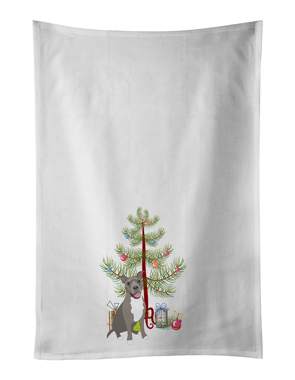 Buy this Pit Bull Blue #1 Christmas White Kitchen Towel Set of 2