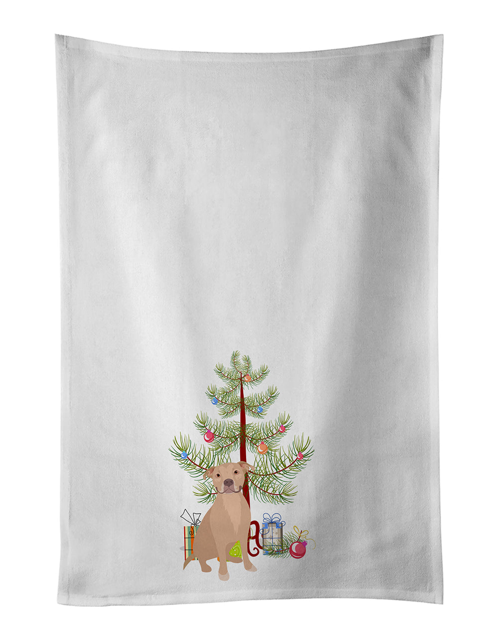 Buy this Pit Bull Fawn #1 Christmas White Kitchen Towel Set of 2