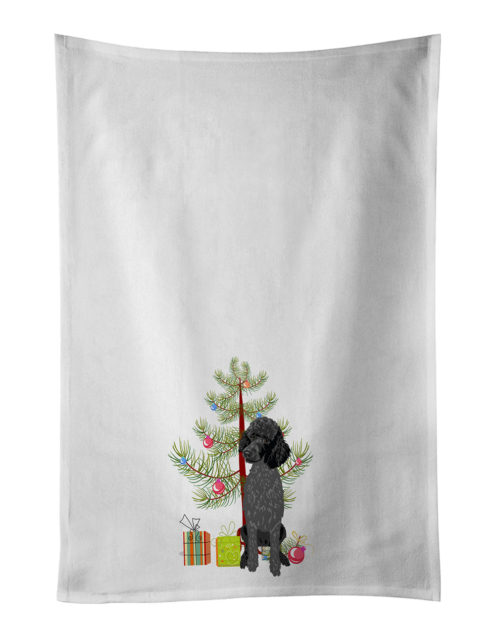 Buy this Poodle Standard Black Christmas White Kitchen Towel Set of 2