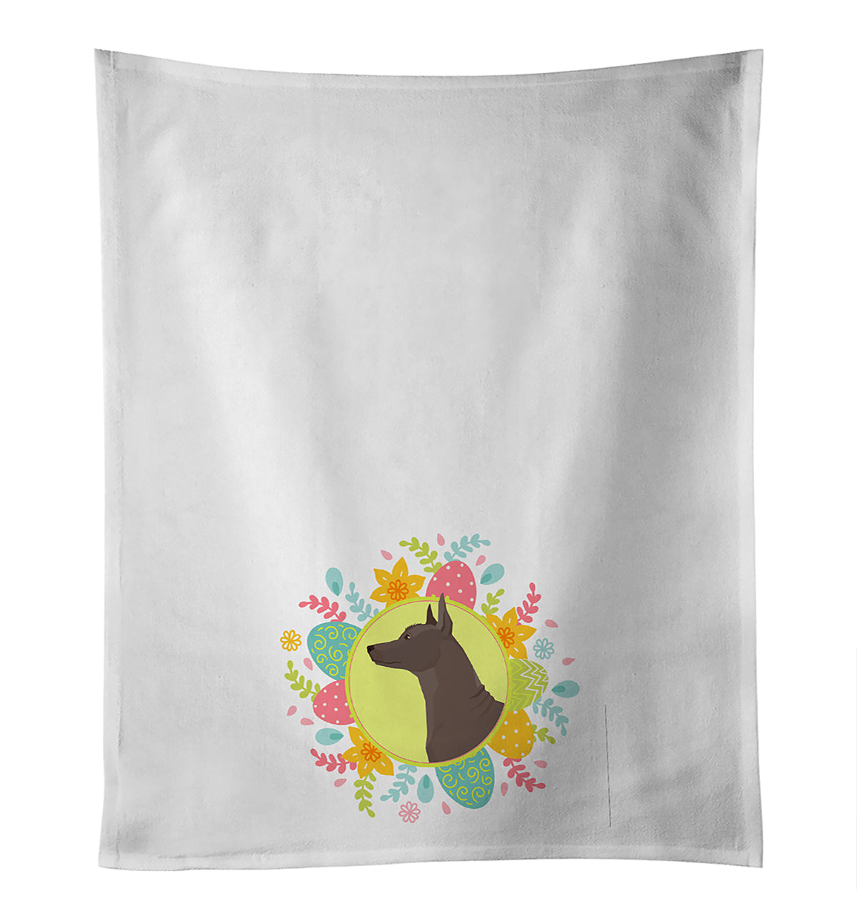 Buy this Mexican Hairless Dog Xolo Easter White Kitchen Towel Set of 2