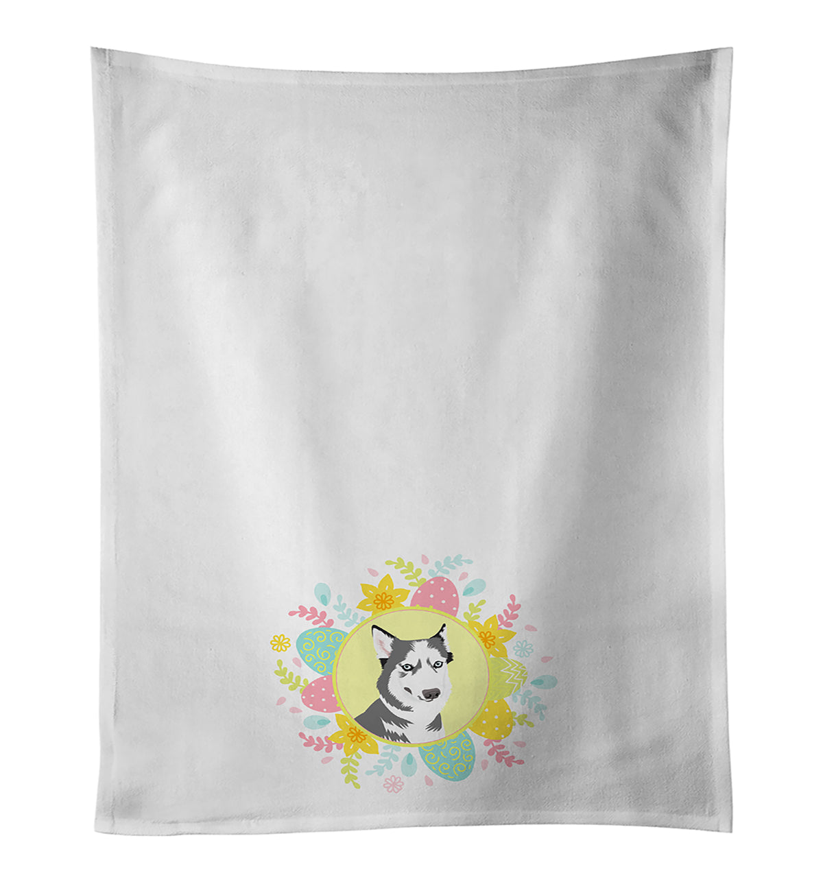 Buy this Siberian Husky Silver and White #2 Easter White Kitchen Towel Set of 2