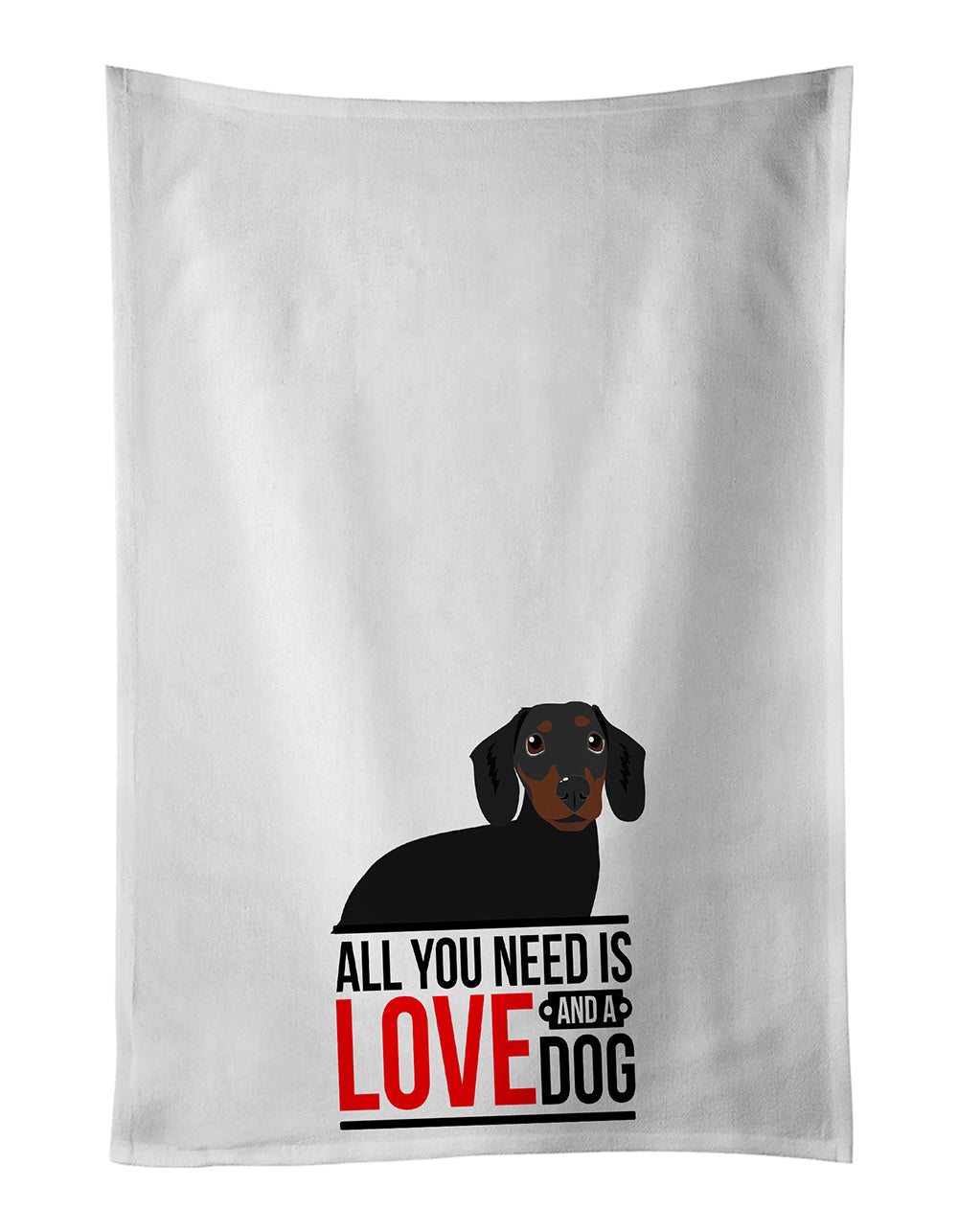 Buy this Dachshund Black and Tan #1 White Kitchen Towel Set of 2