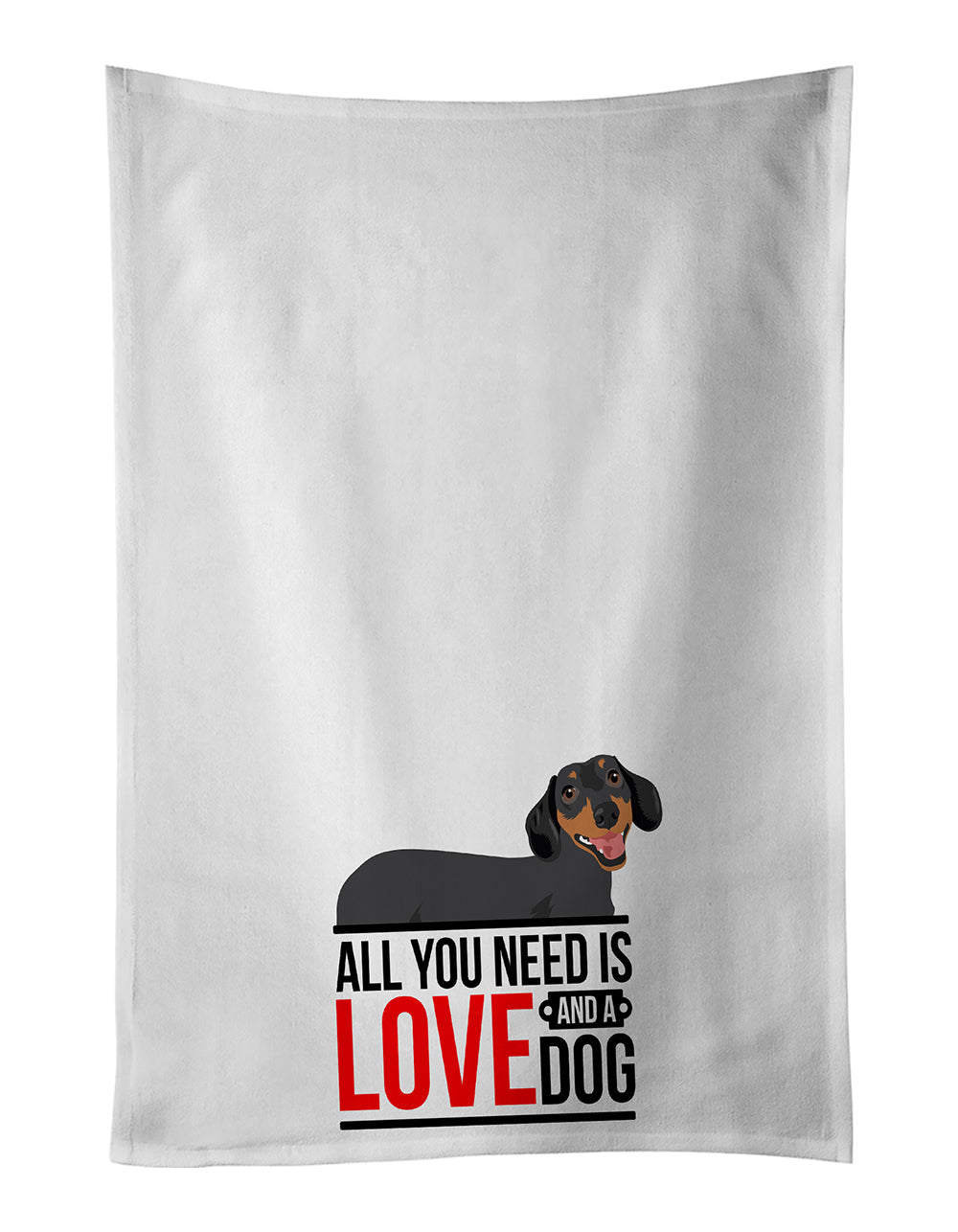 Buy this Dachshund Black and Tan #3 White Kitchen Towel Set of 2