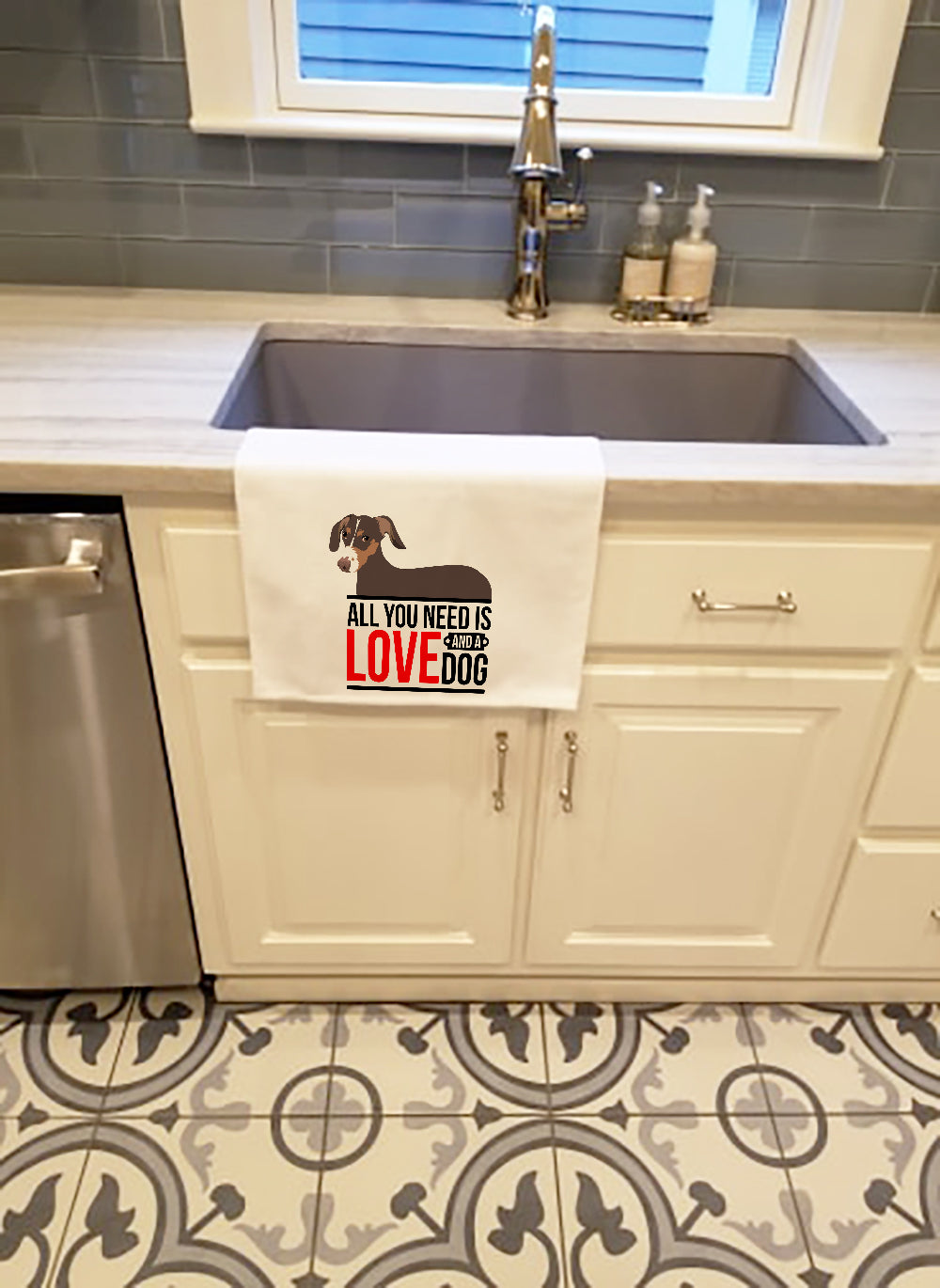 Dachshund Chocolate and Tan White Kitchen Towel Set of 2 - the-store.com