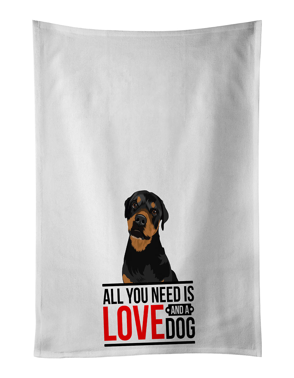 Buy this Rottweiler Black and Rust  White Kitchen Towel Set of 2