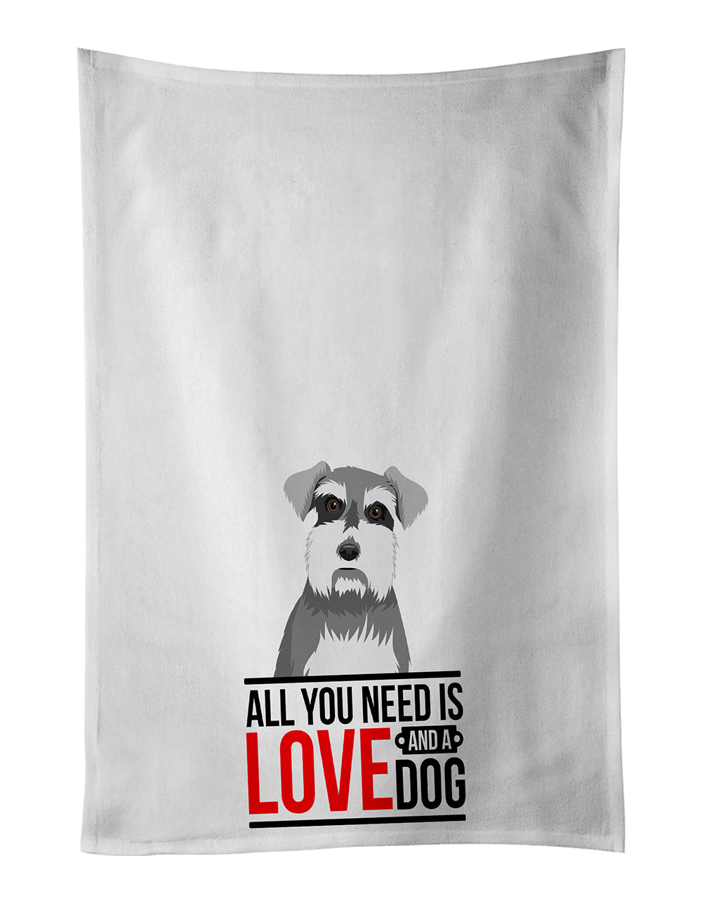 Buy this Schnauzer Salt and Pepper #1  White Kitchen Towel Set of 2
