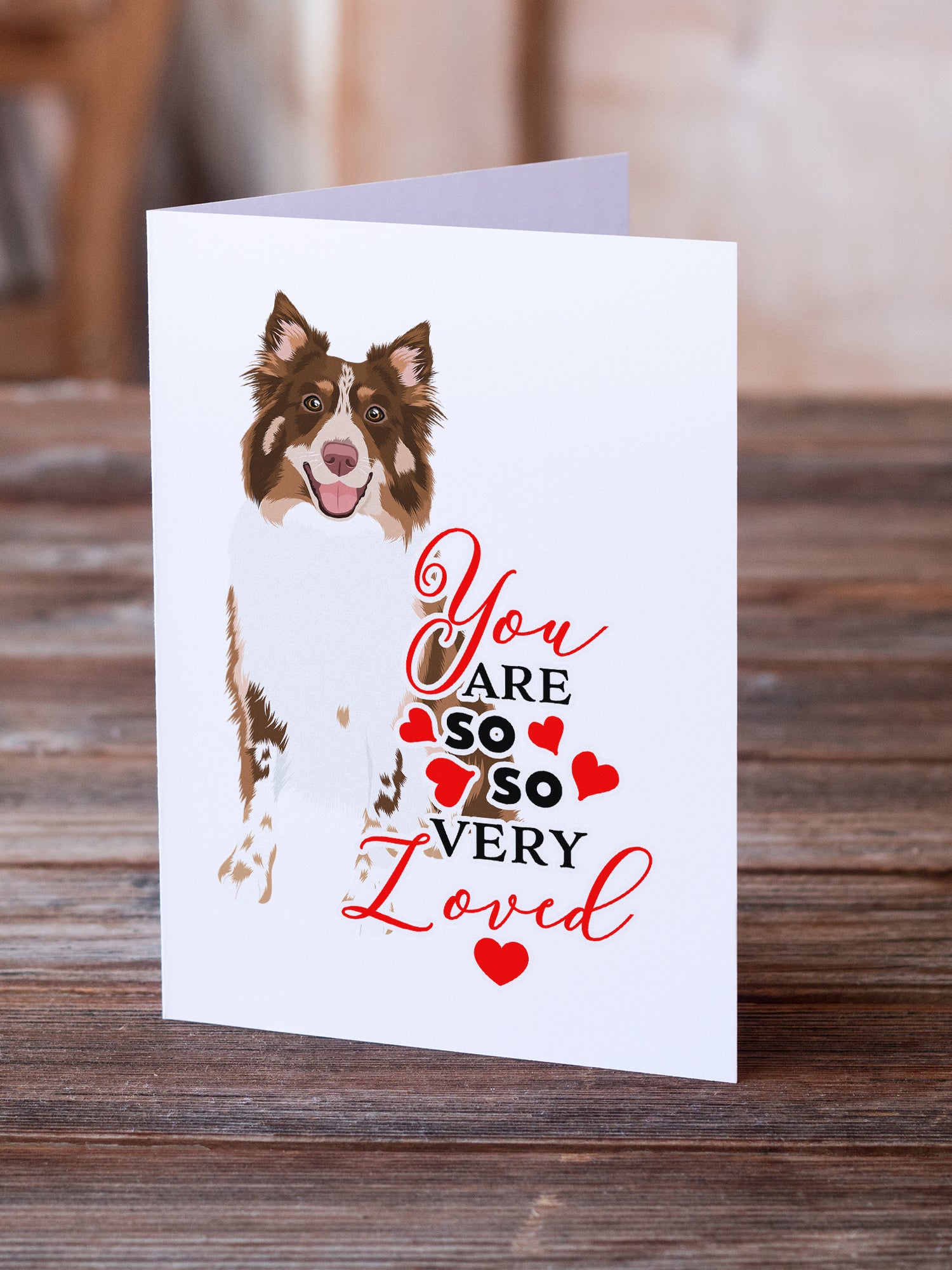 Buy this Australian Shepherd Red Tricolor #2 so Loved Greeting Cards and Envelopes Pack of 8