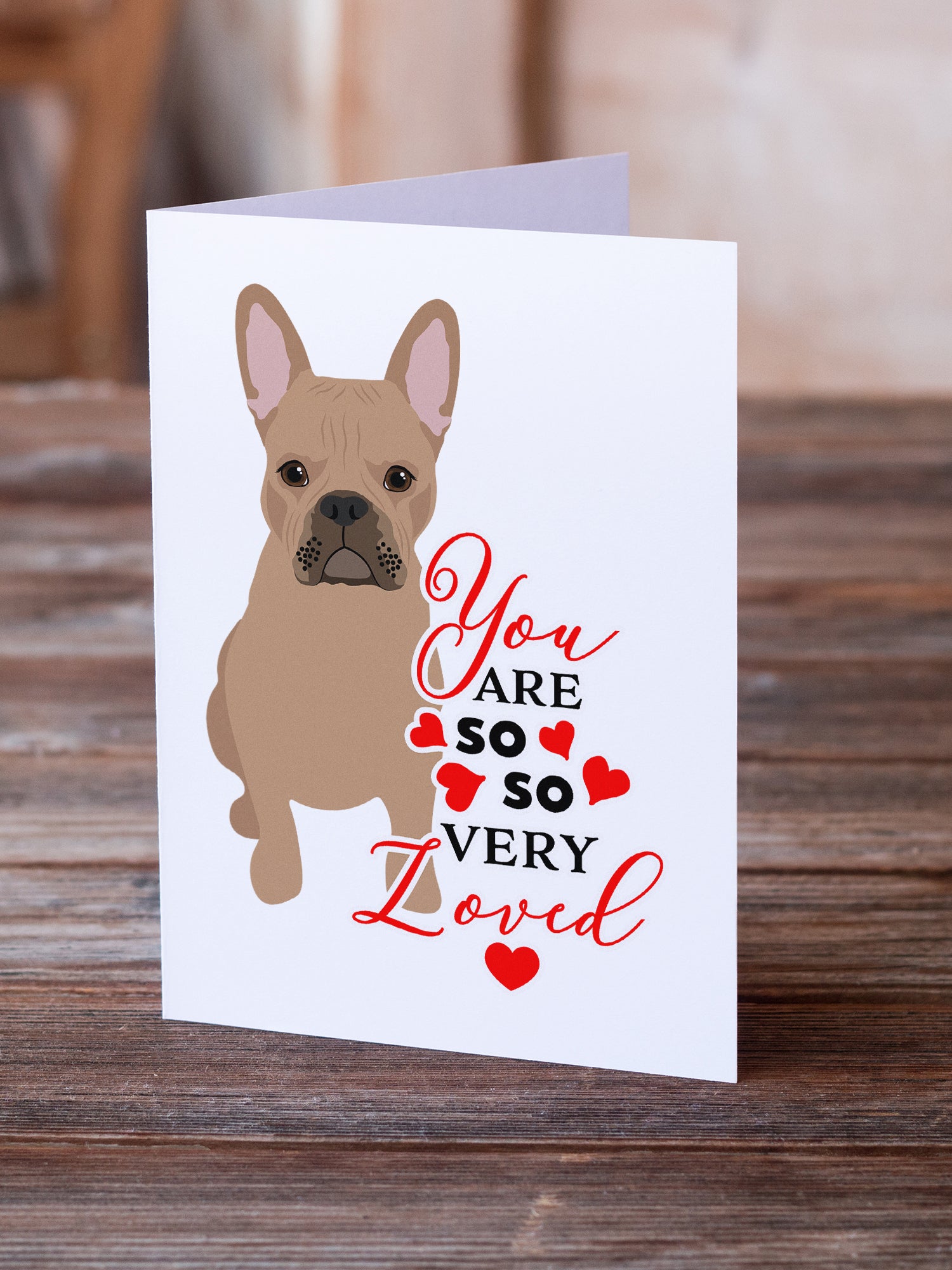 Buy this French Bulldog Cream so Loved Greeting Cards and Envelopes Pack of 8
