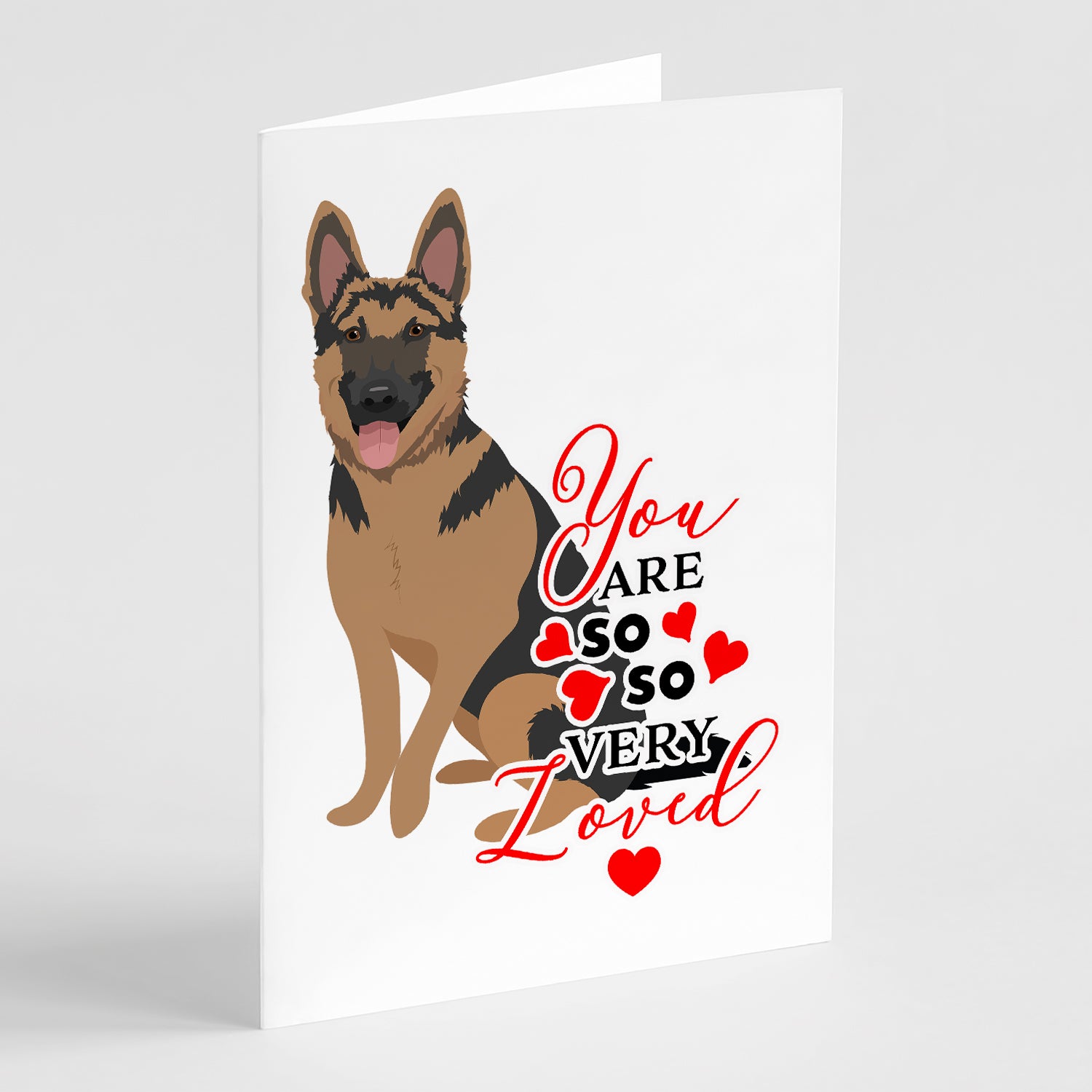 Buy this German Shepherd Red and Black so Loved Greeting Cards and Envelopes Pack of 8