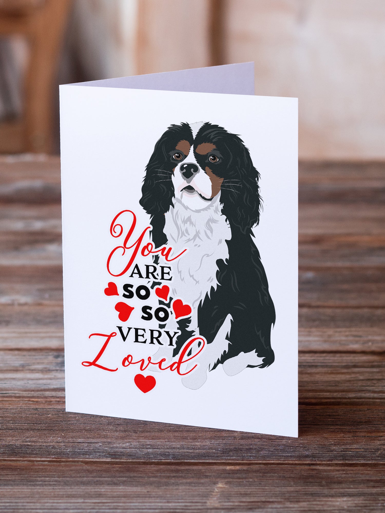 Buy this Cavalier King Charles Spaniel Tricolor #1 so Loved Greeting Cards and Envelopes Pack of 8
