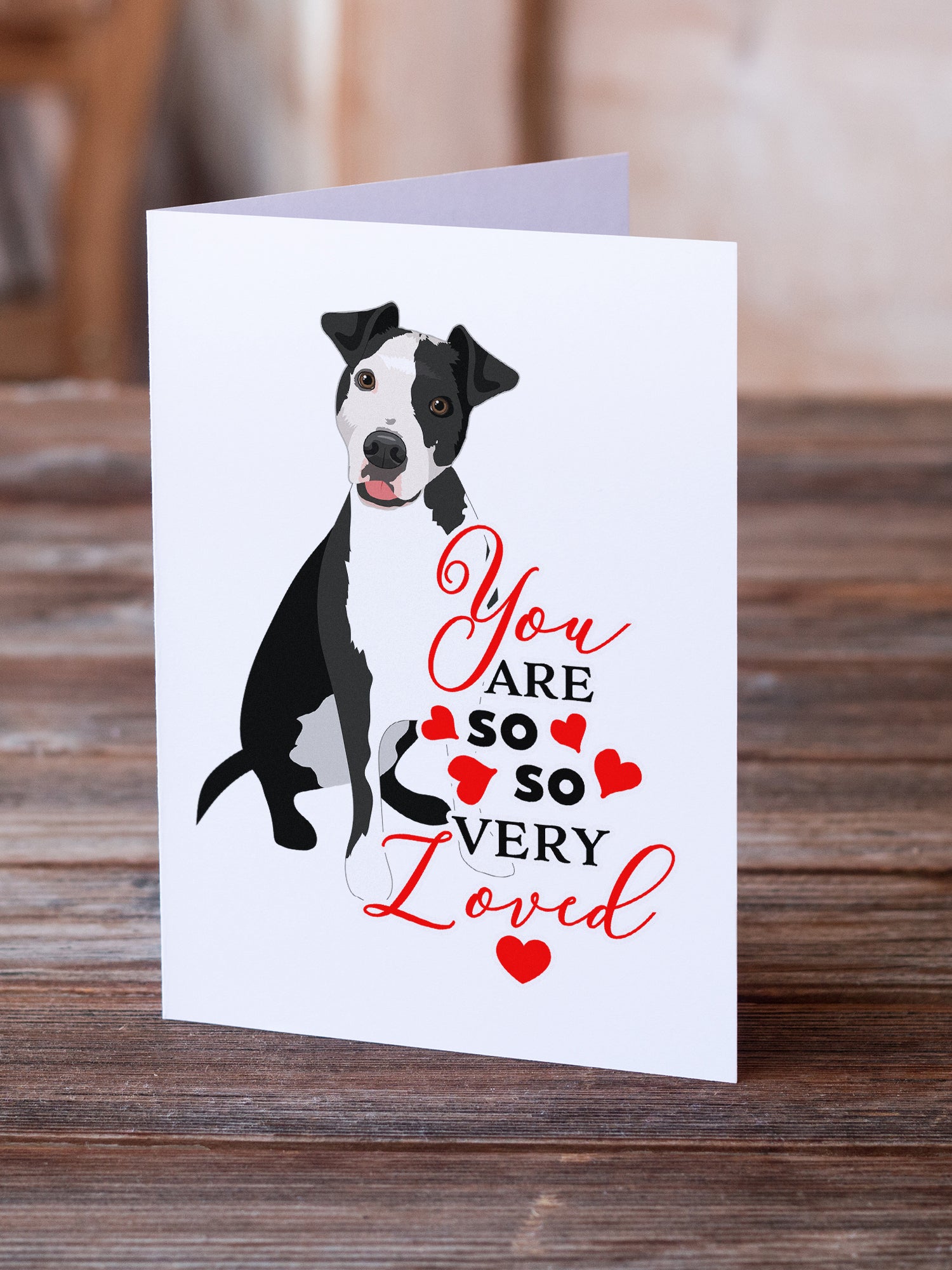 Buy this Pit Bull Black #2 so Loved Greeting Cards and Envelopes Pack of 8