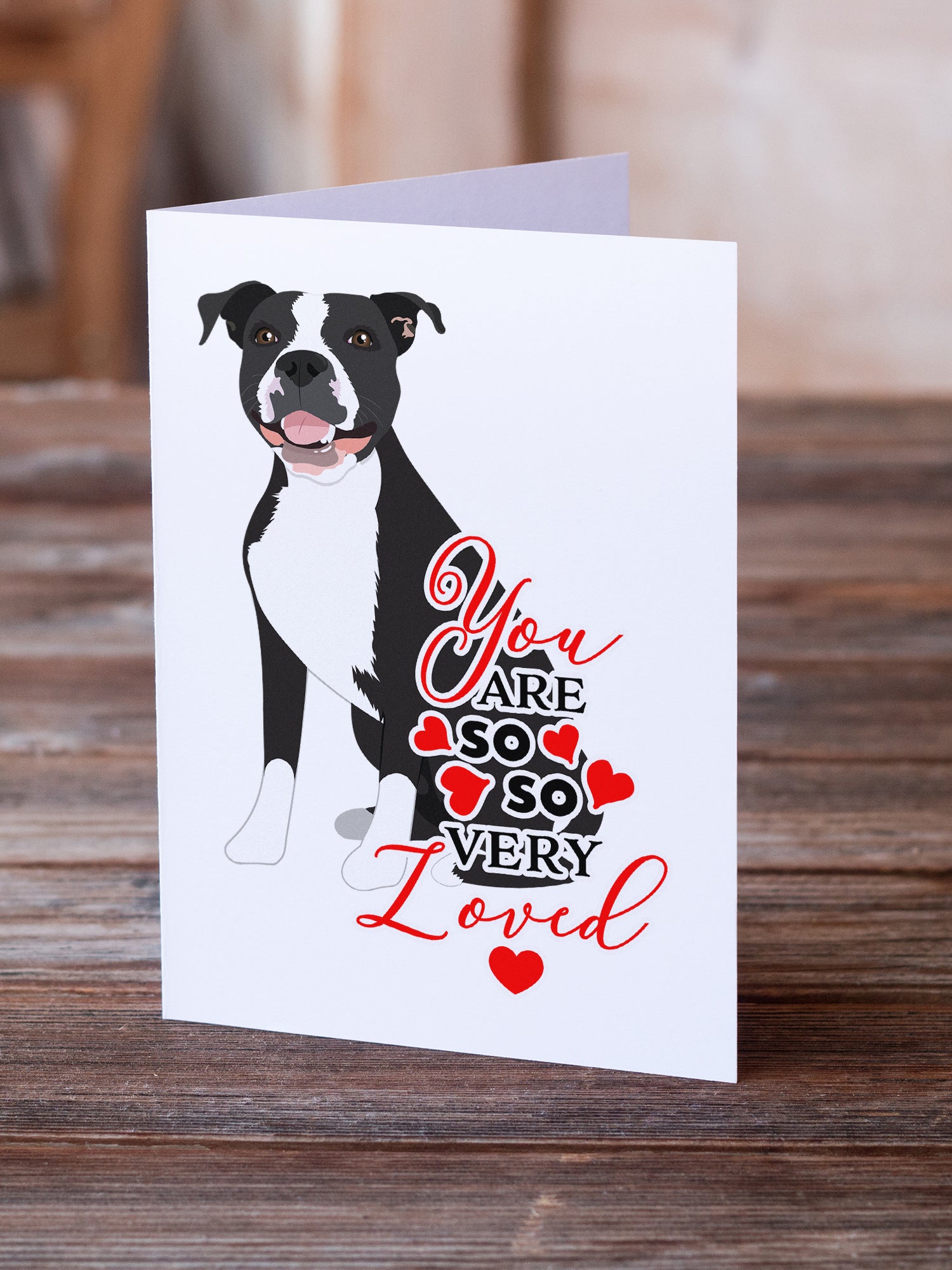 Buy this Pit Bull Black #3 so Loved Greeting Cards and Envelopes Pack of 8