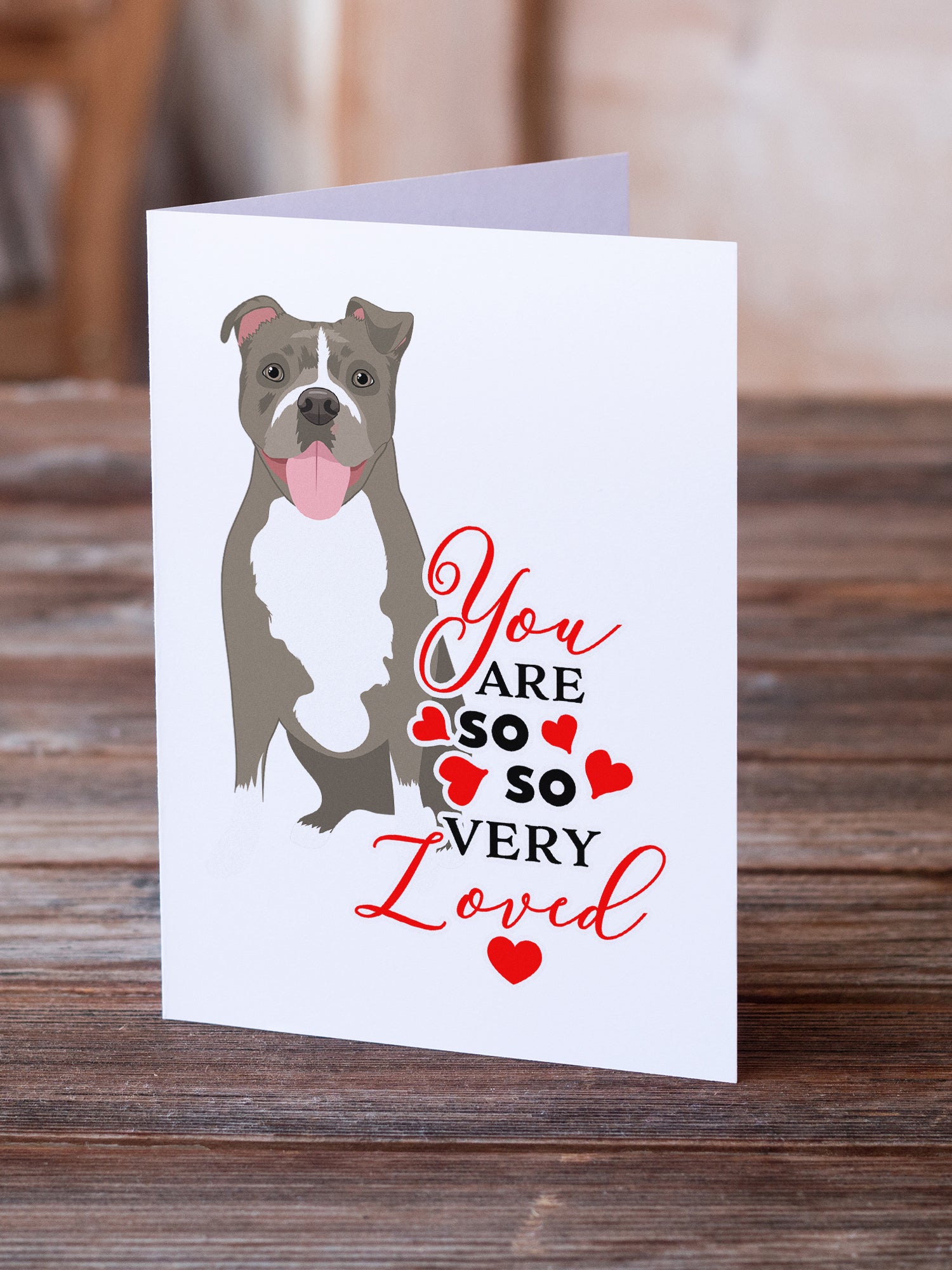 Buy this Pit Bull Blue #2 so Loved Greeting Cards and Envelopes Pack of 8