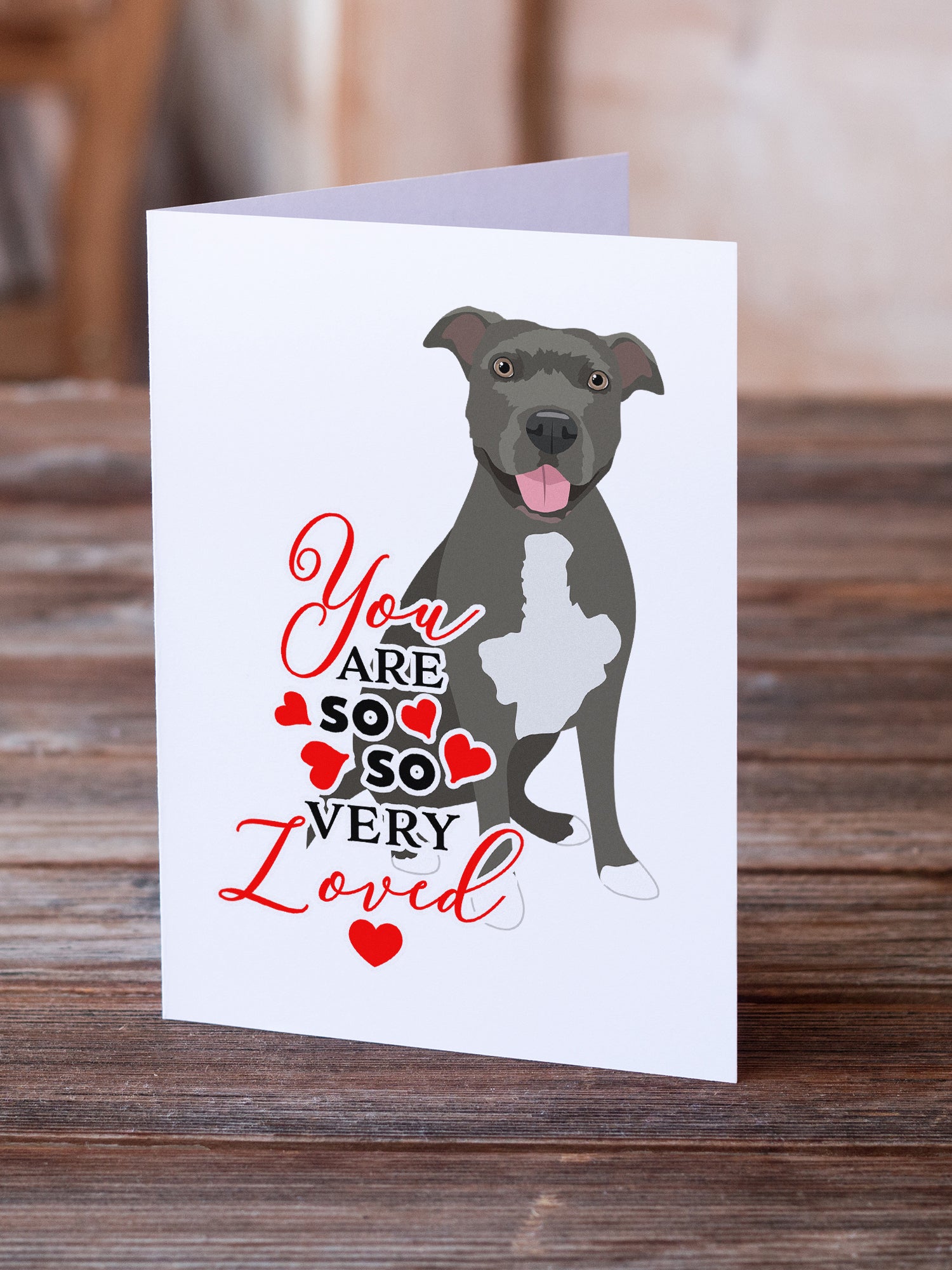 Buy this Pit Bull Blue #3 so Loved Greeting Cards and Envelopes Pack of 8