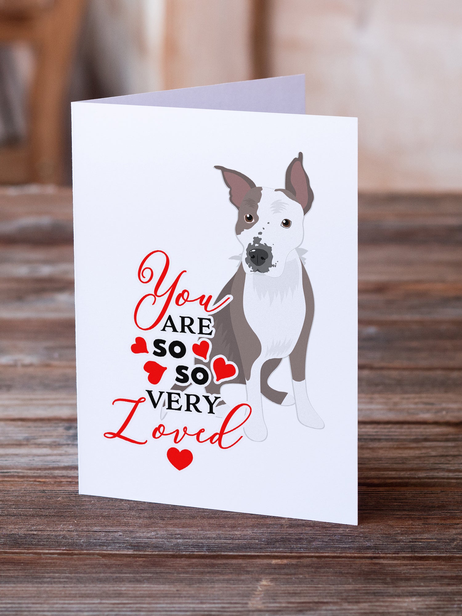 Buy this Pit Bull Blue #4 so Loved Greeting Cards and Envelopes Pack of 8