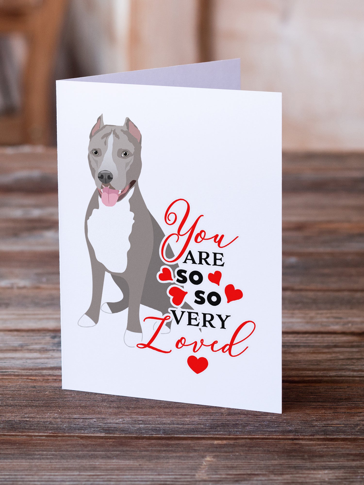 Buy this Pit Bull Blue #5 so Loved Greeting Cards and Envelopes Pack of 8