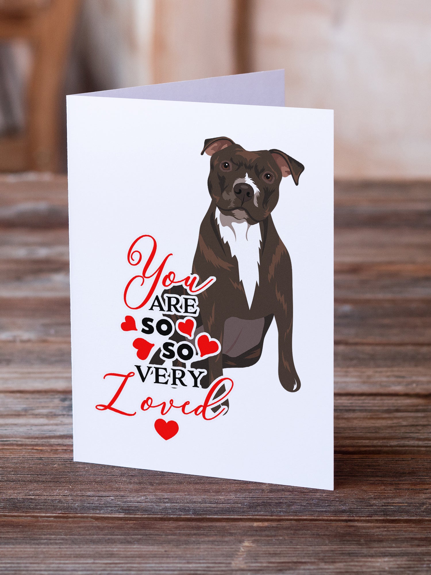 Buy this Pit Bull Brindle #2 so Loved Greeting Cards and Envelopes Pack of 8