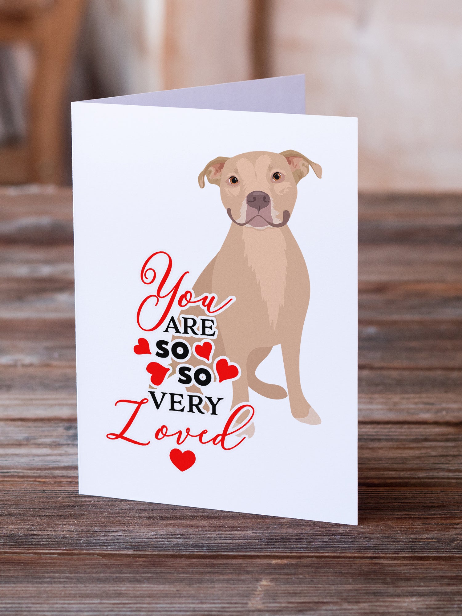 Buy this Pit Bull Fawn #1 so Loved Greeting Cards and Envelopes Pack of 8