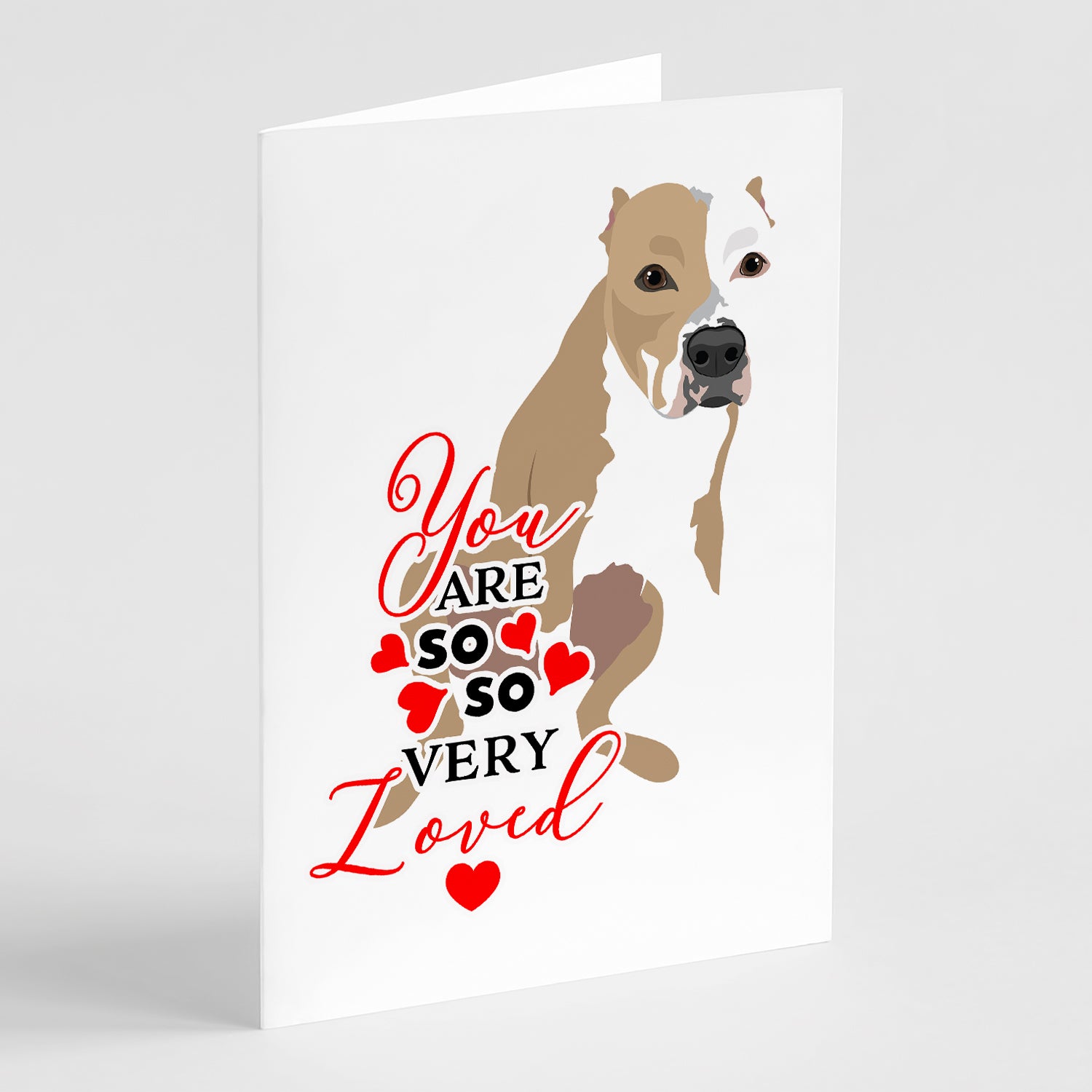 Buy this Pit Bull Fawn #4 so Loved Greeting Cards and Envelopes Pack of 8
