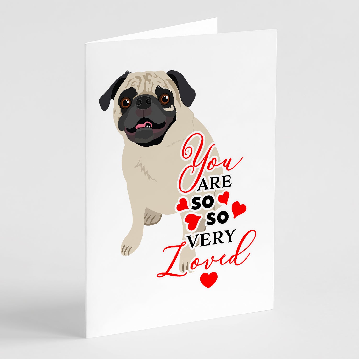 Buy this Pug Fawn #2 so Loved Greeting Cards and Envelopes Pack of 8