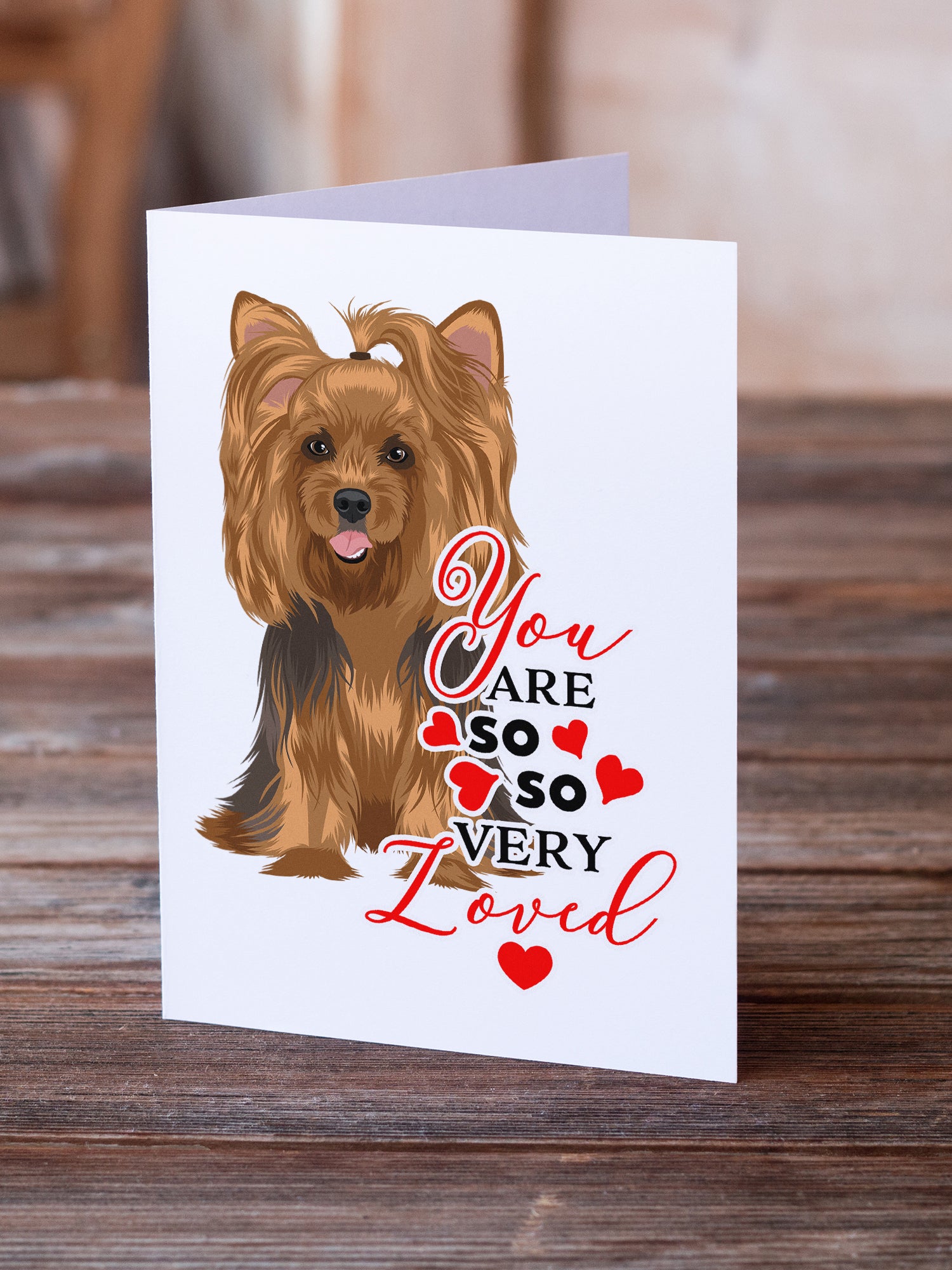 Buy this Yorkie Black and Gold #1 so Loved Greeting Cards and Envelopes Pack of 8