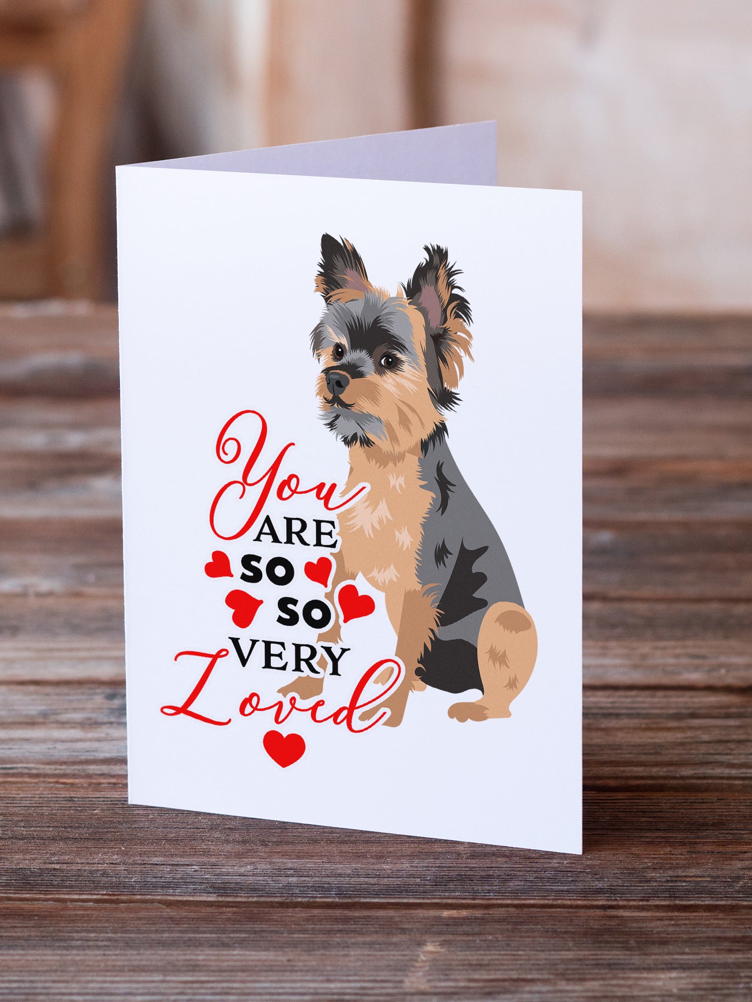 Buy this Yorkie Black and Gold #2 so Loved Greeting Cards and Envelopes Pack of 8