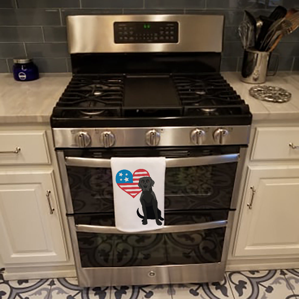 Buy this Labrador Retriever Black #2 Patriotic White Kitchen Towel Set of 2