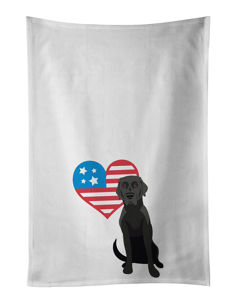 Buy this Labrador Retriever Black #2 Patriotic White Kitchen Towel Set of 2