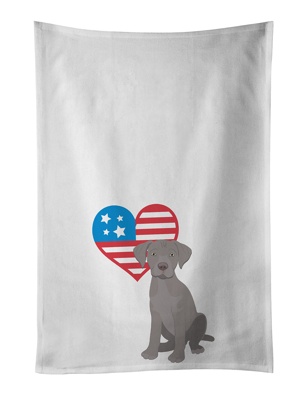 Buy this Labrador Retriever Gray Puppy Patriotic White Kitchen Towel Set of 2