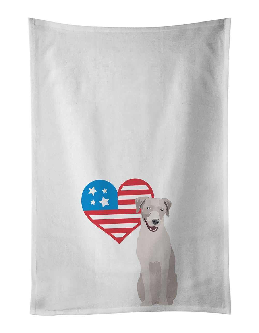 Buy this Labrador Retriever Gray Patriotic White Kitchen Towel Set of 2