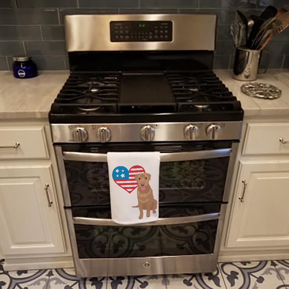 Buy this Labrador Retriever Red Patriotic White Kitchen Towel Set of 2