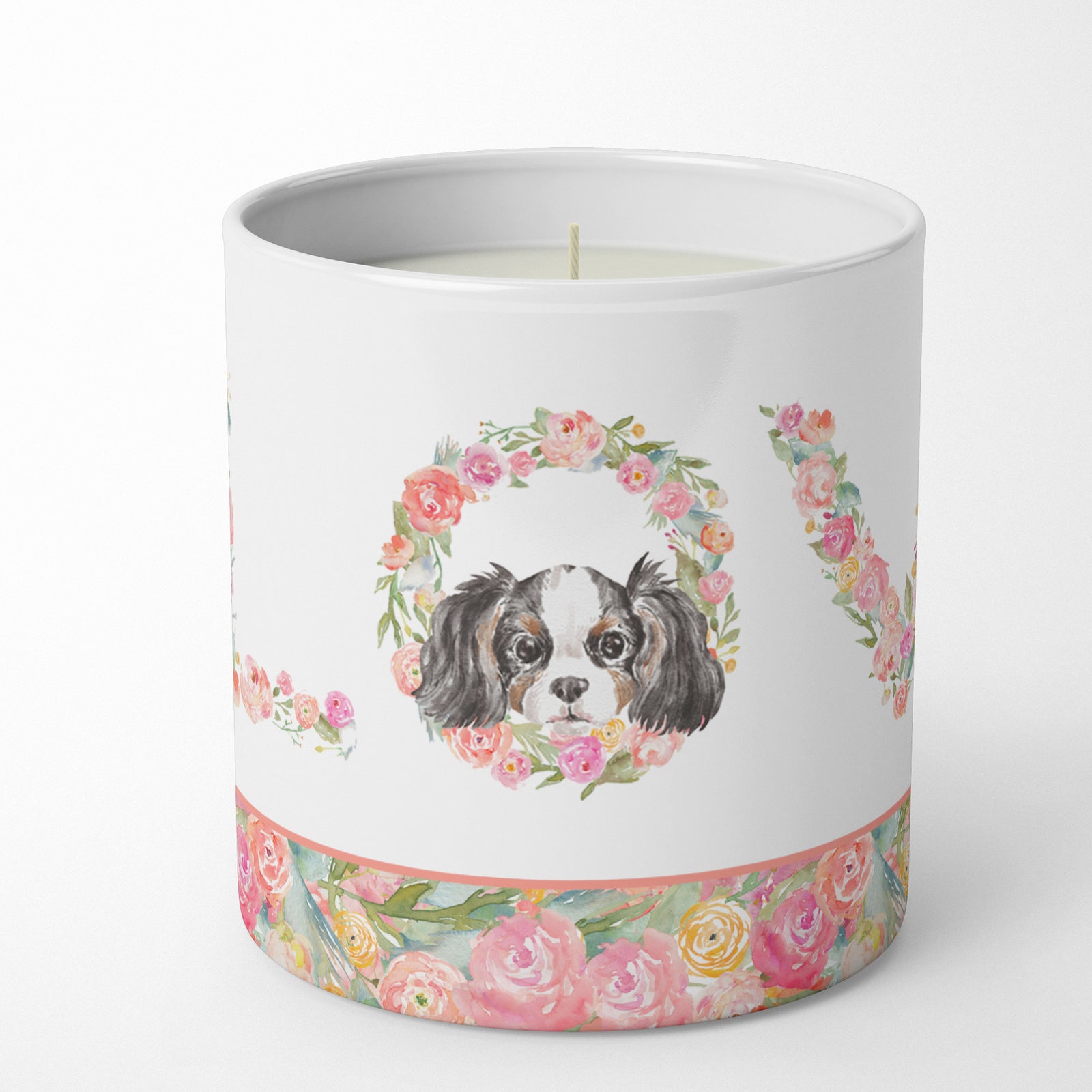 Buy this Cavalier Spaniel Tricolor Puppy LOVE 10 oz Decorative Soy Candle