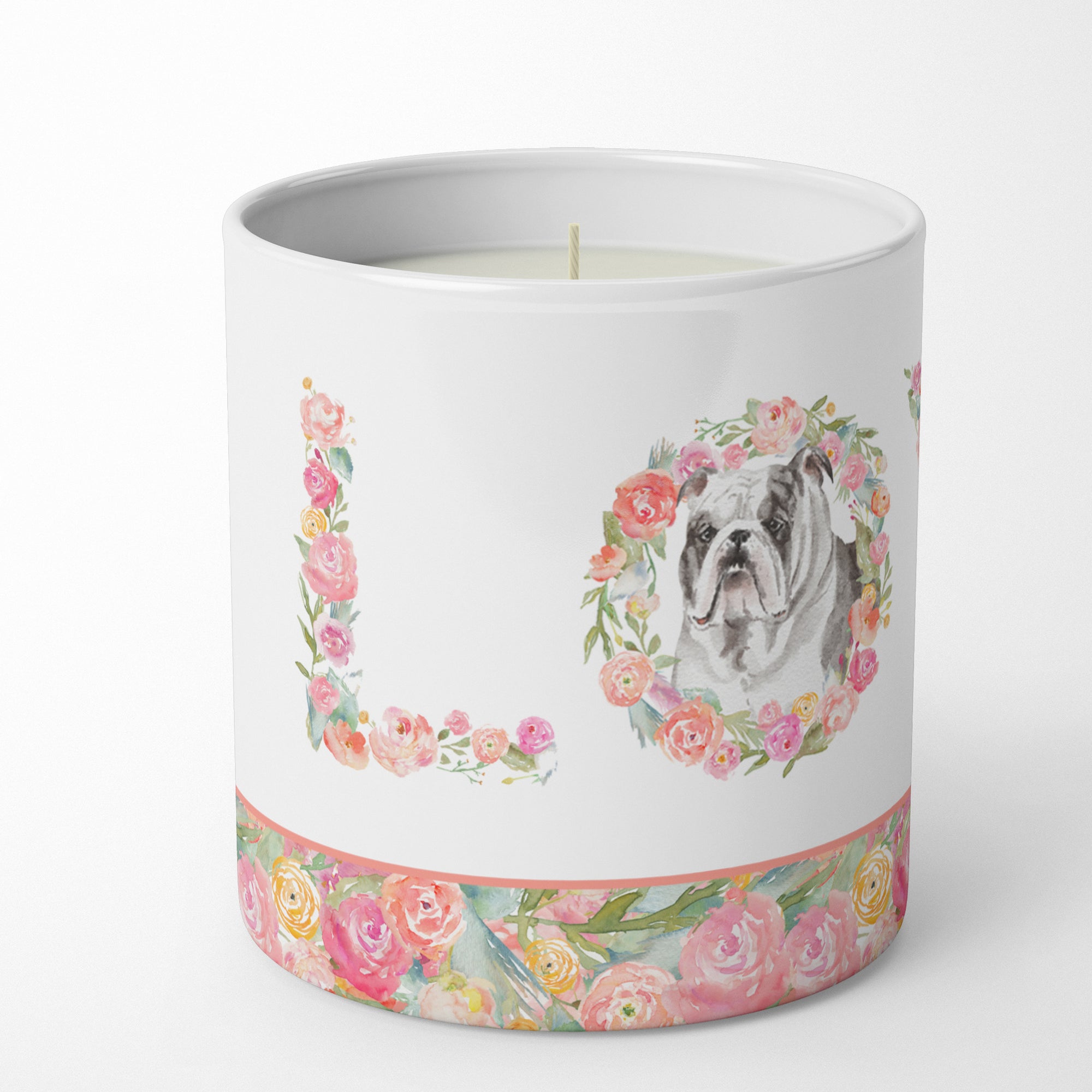 English Bulldog #4 LOVE 10 oz Decorative Soy Candle - the-store.com